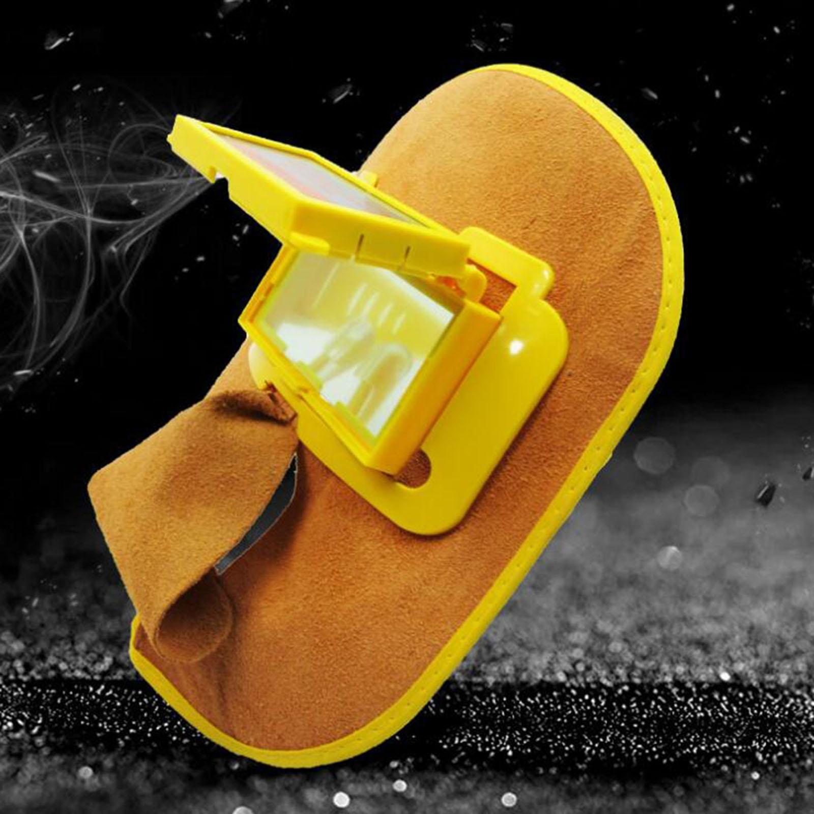 Auto Darkening Welder Helmet Cow Leather Electric Welding Mask Argon Arc
