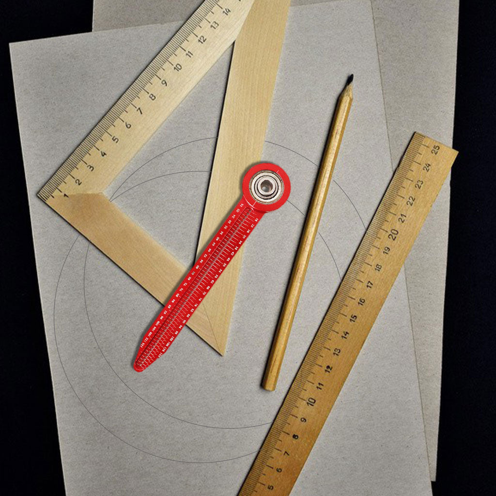 Aluminum Alloy Woodworking Compass Precision Carpenter Woodworking Use Red