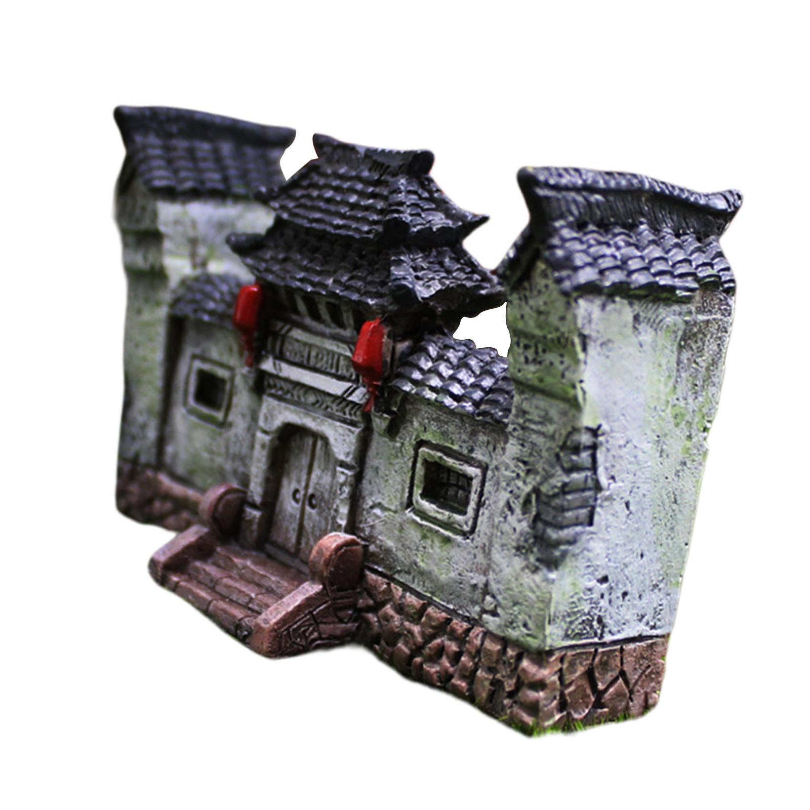 2xAncient Gate Statue Fairy Garden Accessories for Aquarium Garden Decoration