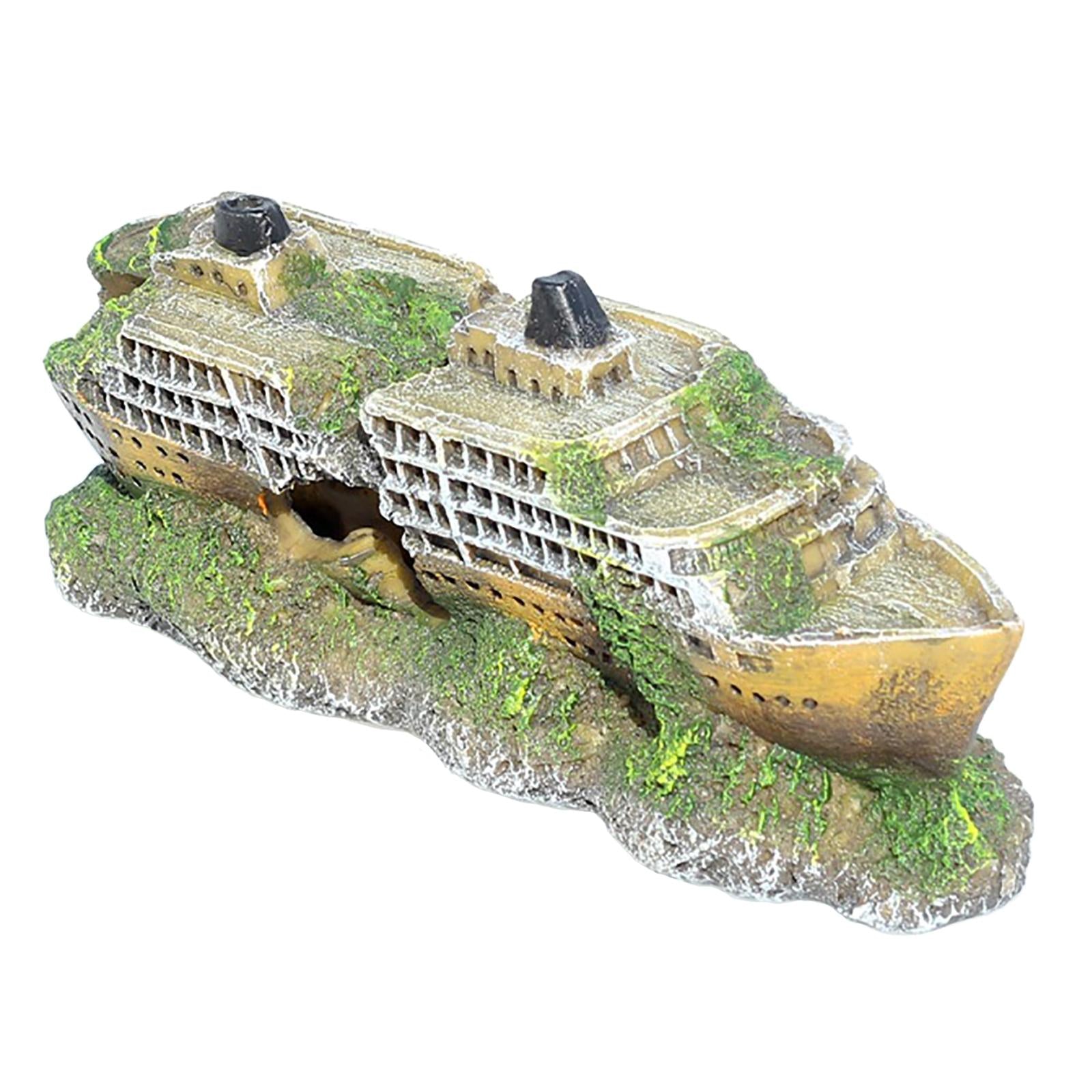 Creative Ship Wreckage Collections Resin Crafts for Fish Tank Accessories 19x6x8cm