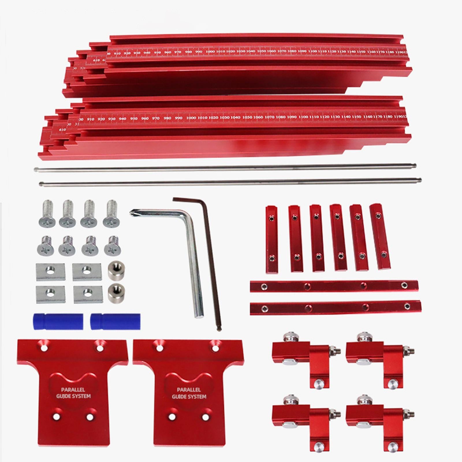 Aluminum Alloy Woodworking Universal Parallel Guide Rail Set 1200mm T-Track