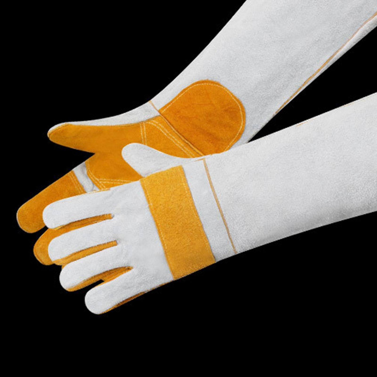 Cowhide Electric Welding Gloves Fireproof Wear Resistant for BBQ Grill