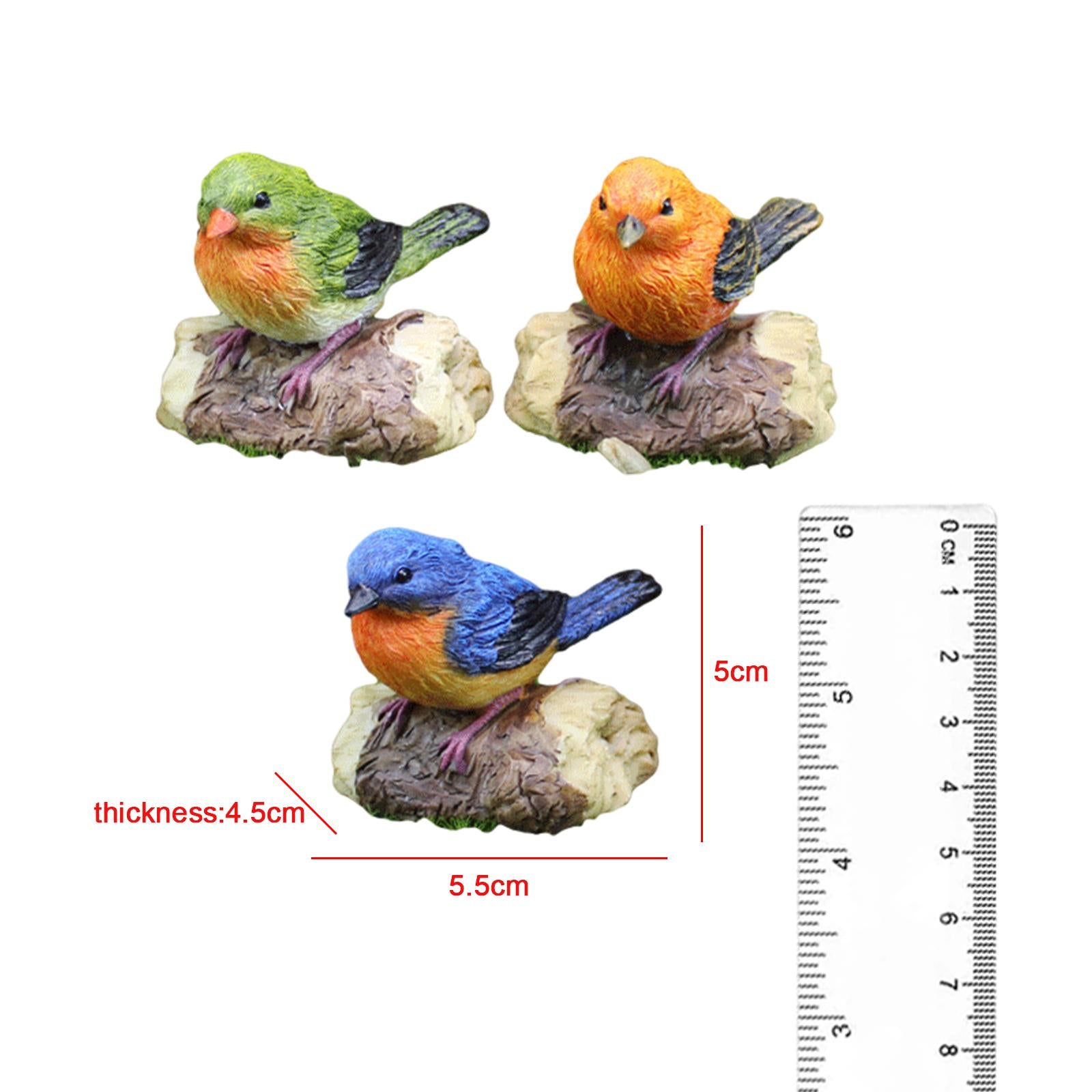 Bird Ornaments Fairy Garden Animal Model for Bonsai Decor Doll House Yard no birds nest