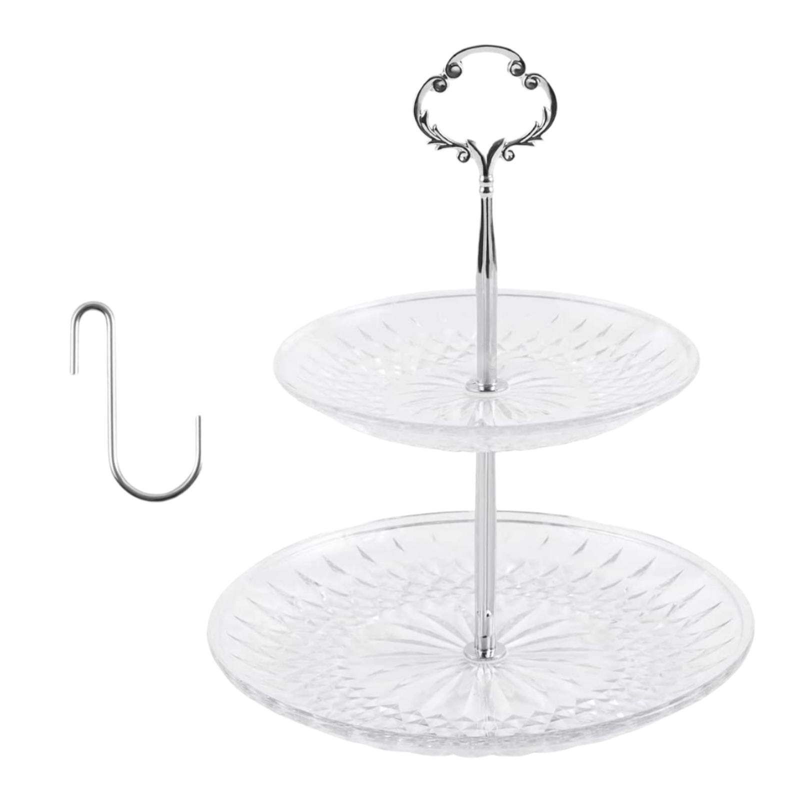 Clear Double Layer Bird Feeder Wild Birds Hanging Tray Garden Metal Hook