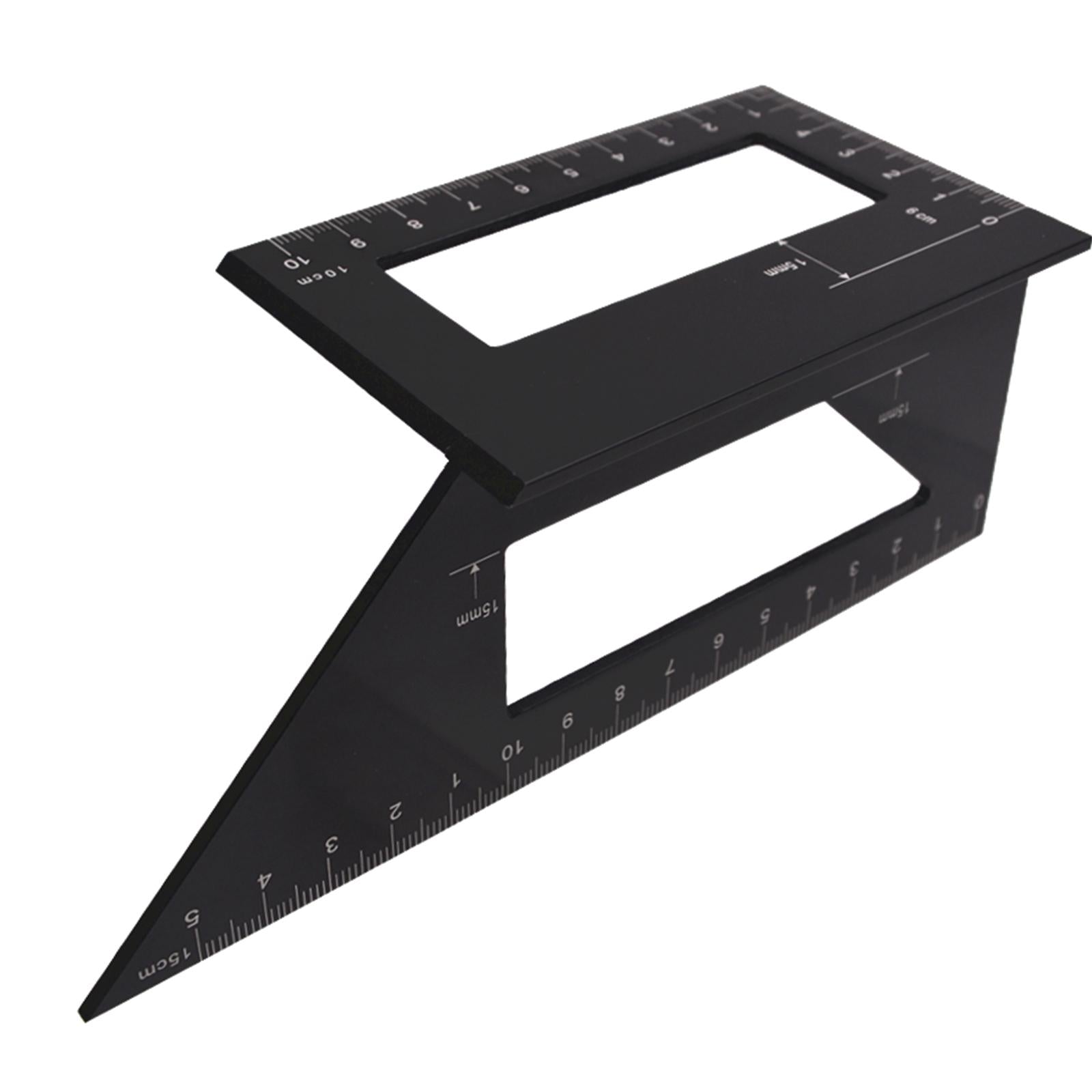 Aluminum Alloy Angle Ruler Angle Protractor T Ruler Measuring Tools Black