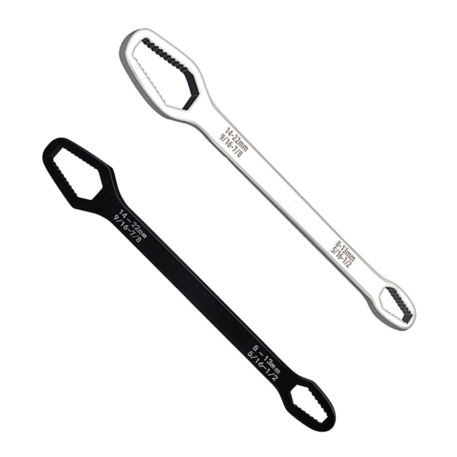 3xAdjustable Wrench Spanner Double Head DIY Tools for Bicycle Car Repairing black