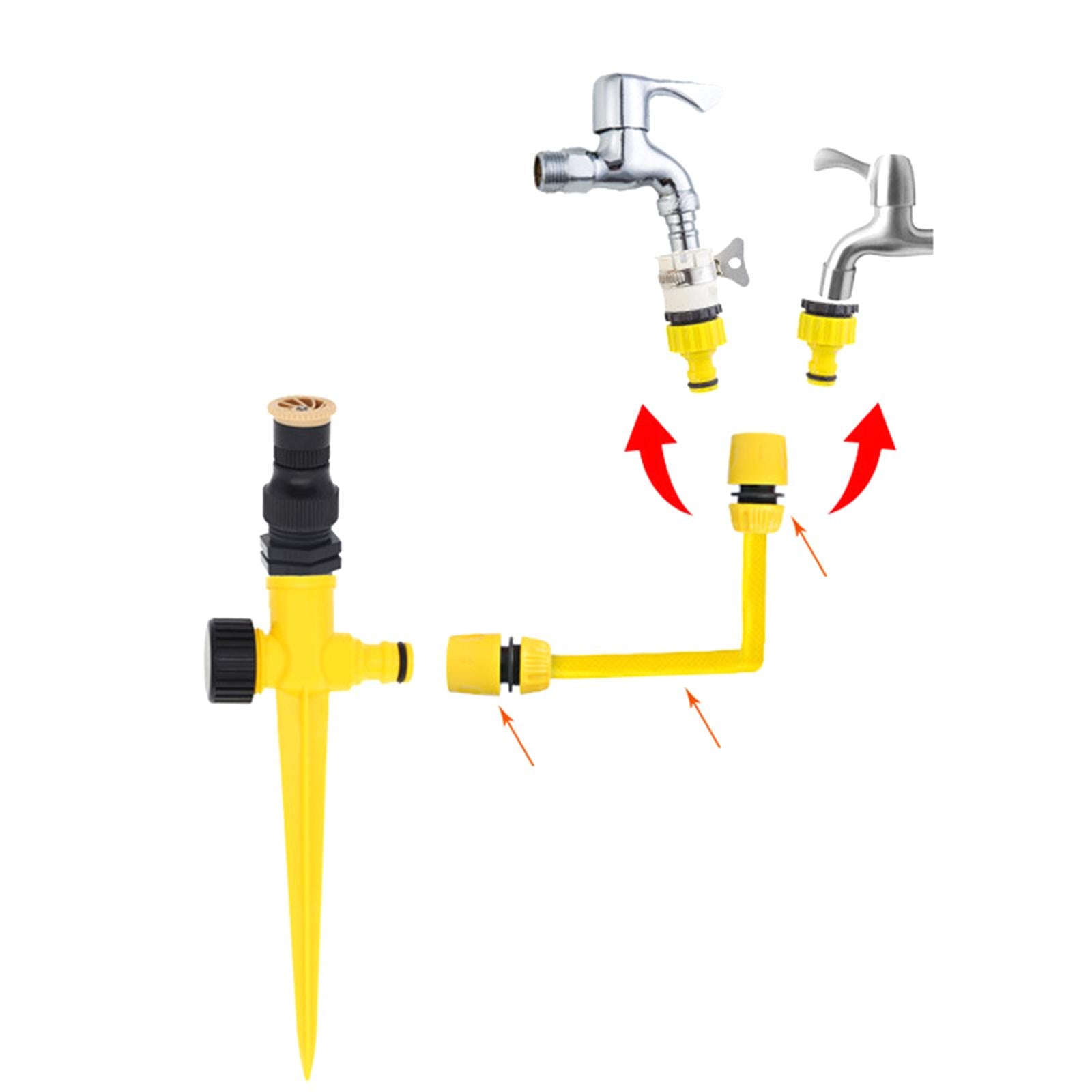 2xLawn Sprinkler Adjustable 360 Degree Automatic Rotating Yard Sprinkler