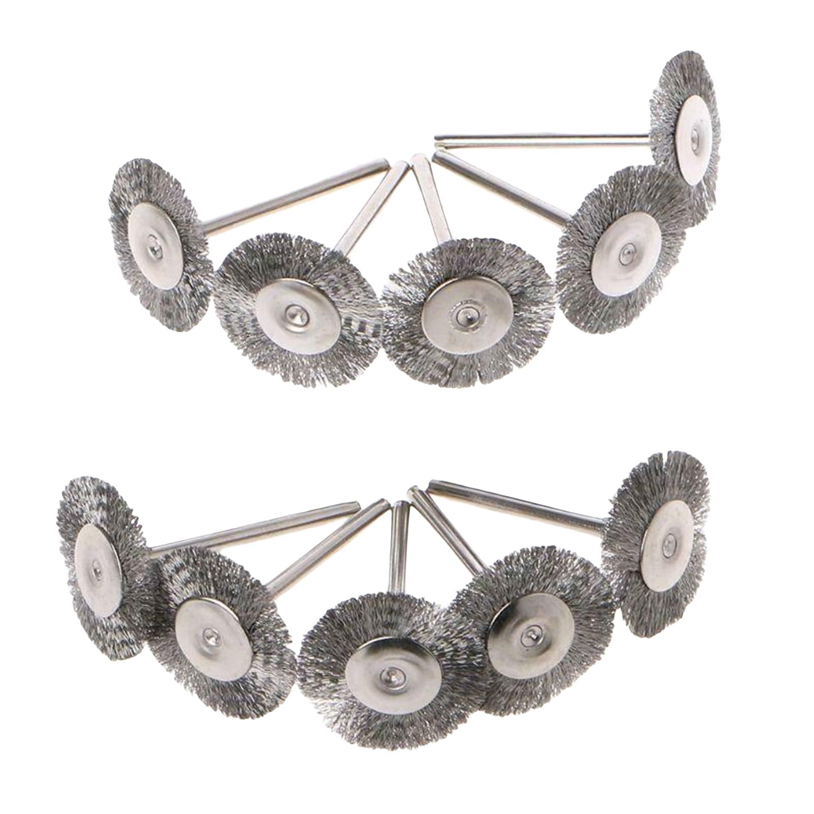 4x10Pcs 2.2cm Steel wire Brush Metal Derusting Brush Accessory