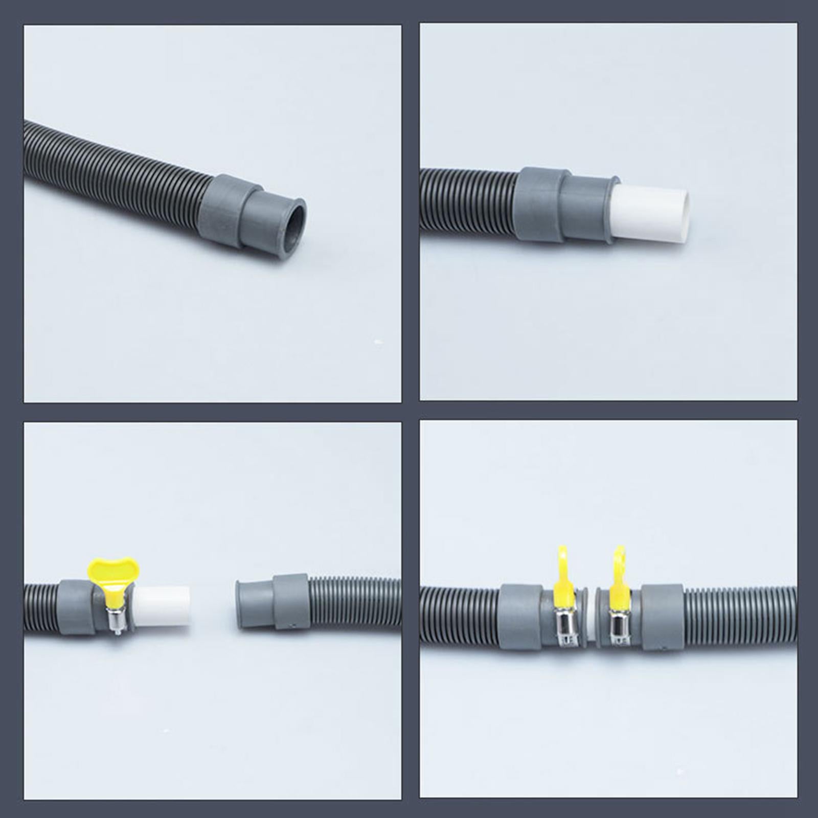 4xWashing Machine Drain Hose Flexible Universal Fit Replacement Accessory 1.5m