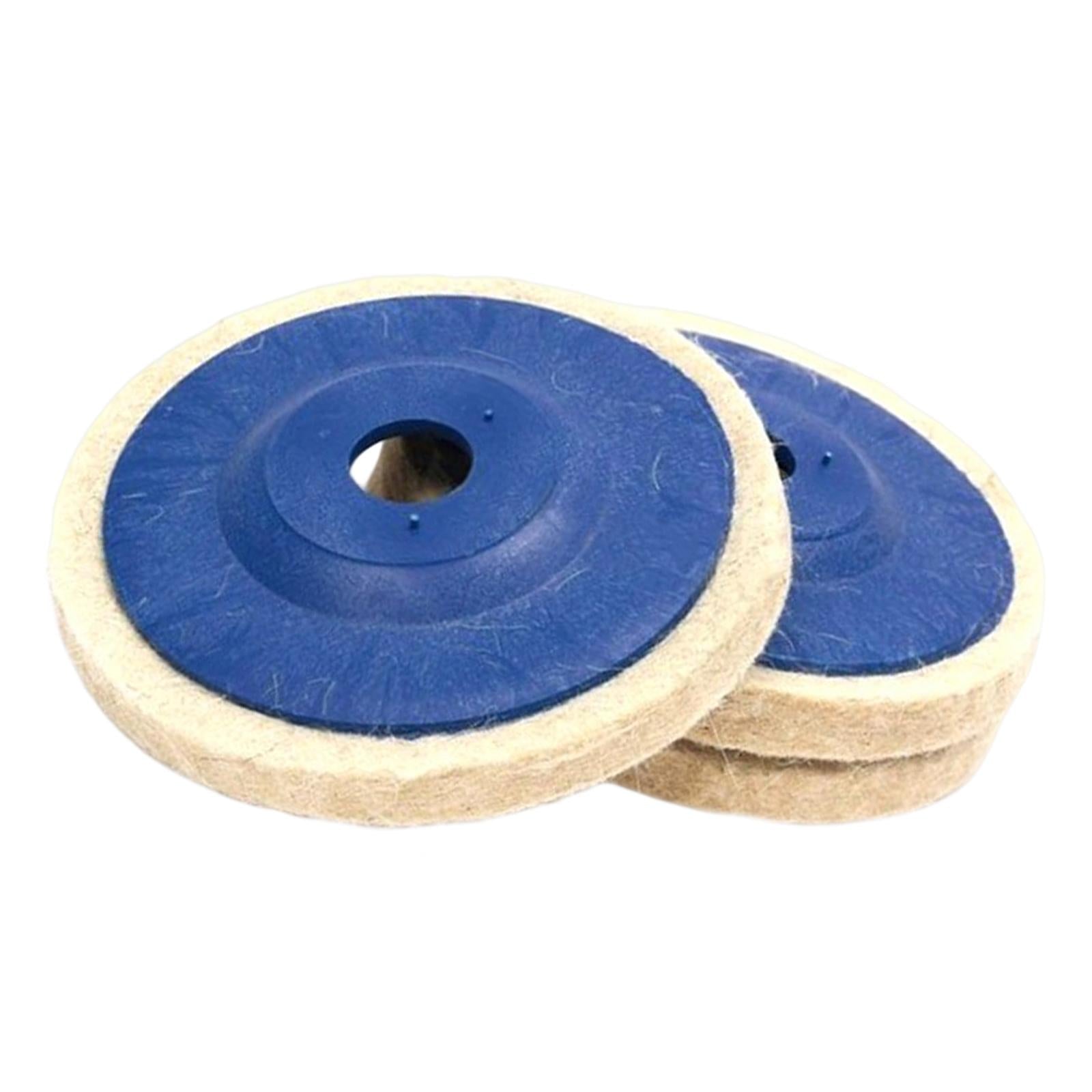 4x3Pcs Felt Wool Buffing Wheel Angel Grinder Polishing Disc Pad for Marble Blue