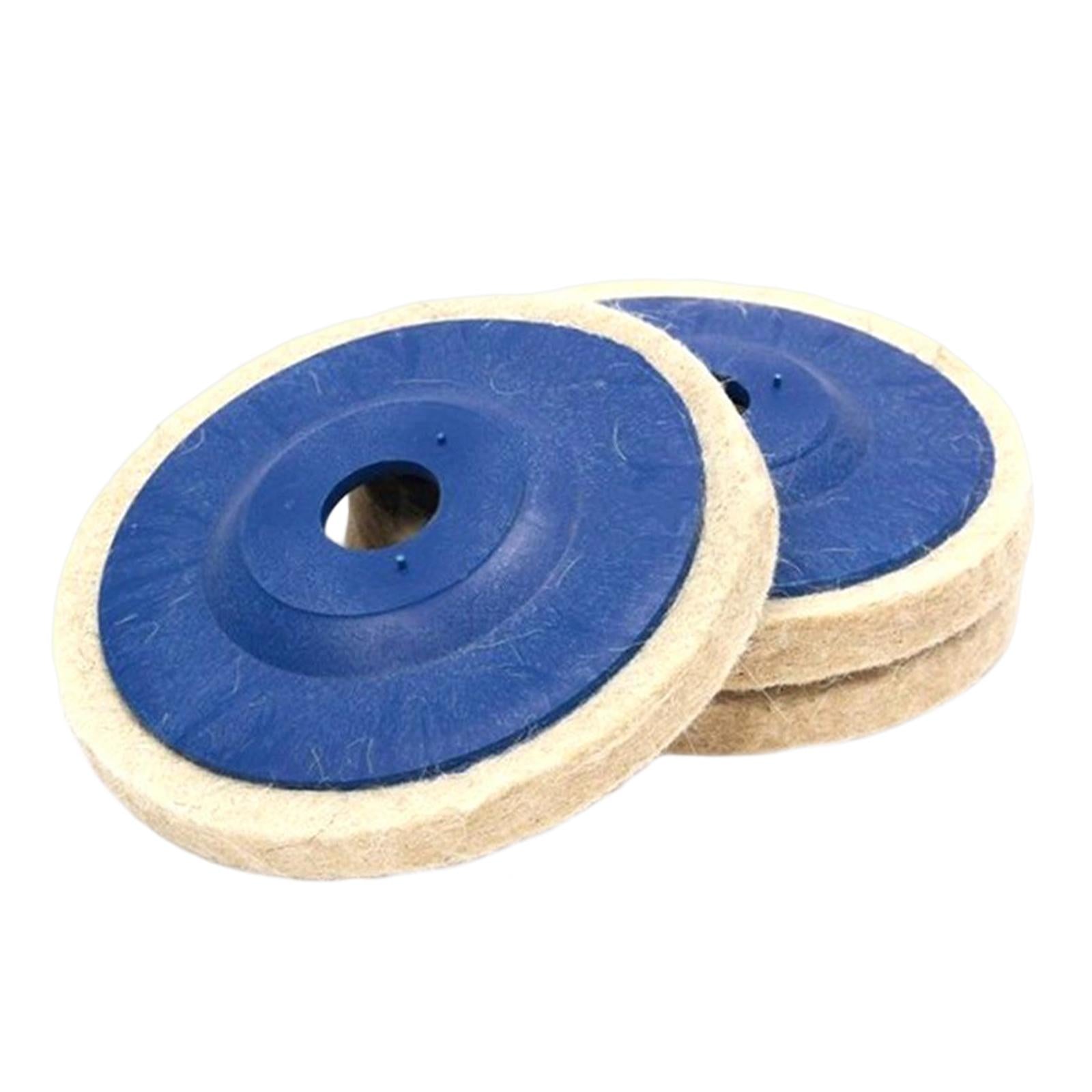 3x3Pcs Felt Wool Buffing Wheel Angel Grinder Polishing Disc Pad for Marble Blue