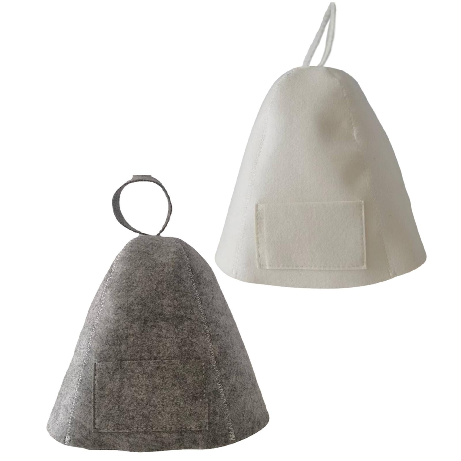 3xSauna Hat Head Protection Steam Room Hat for Shower Woman & Man Gray