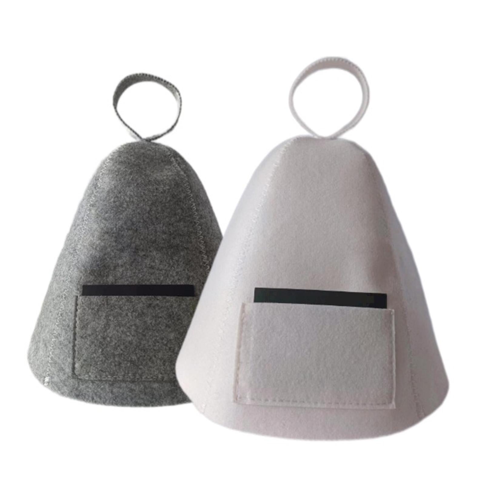 3xSauna Hat Head Protection Steam Room Hat for Shower Woman & Man Gray