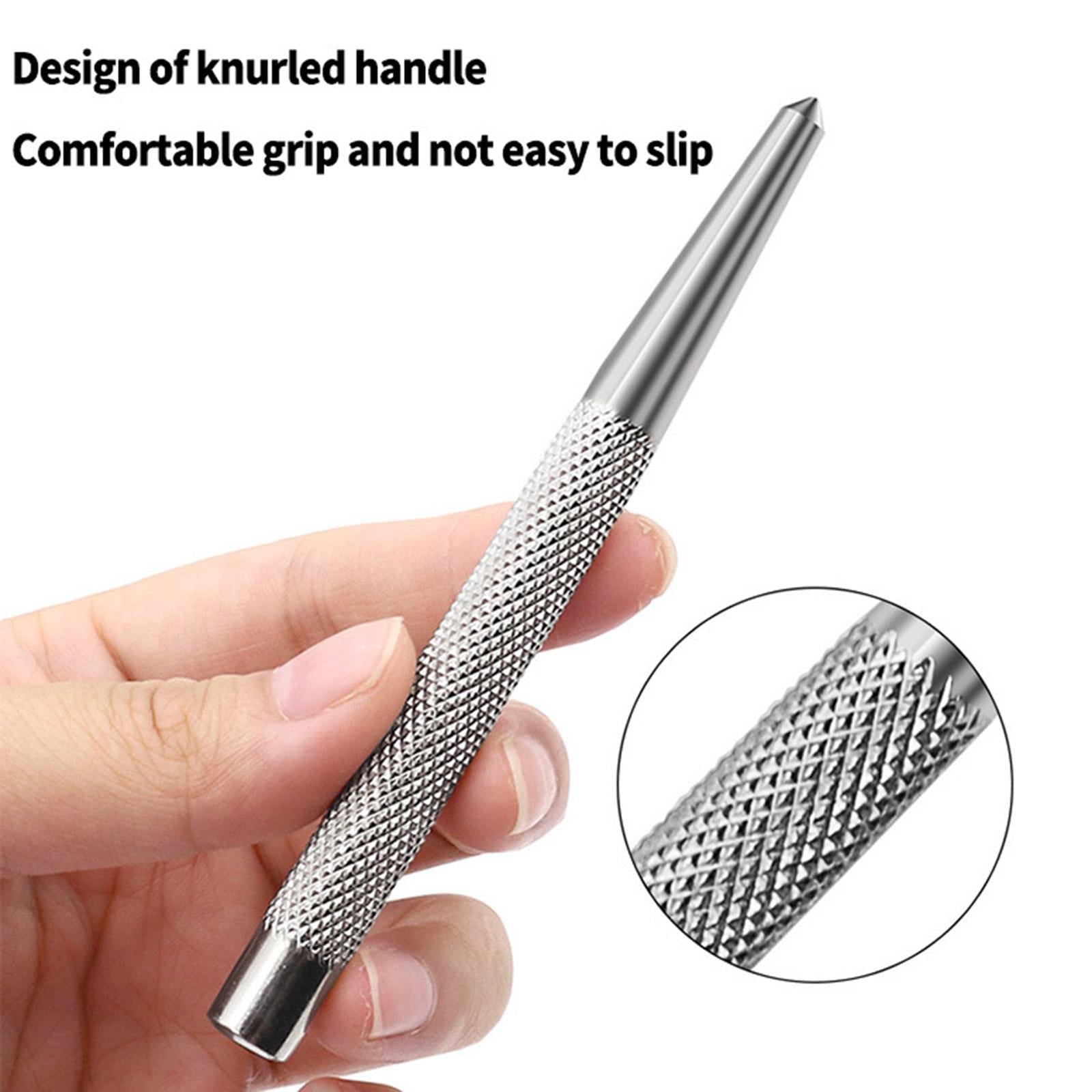 4xMetal Positioning Punch Non Slip Knurling Handle Drill Bit Borehole
