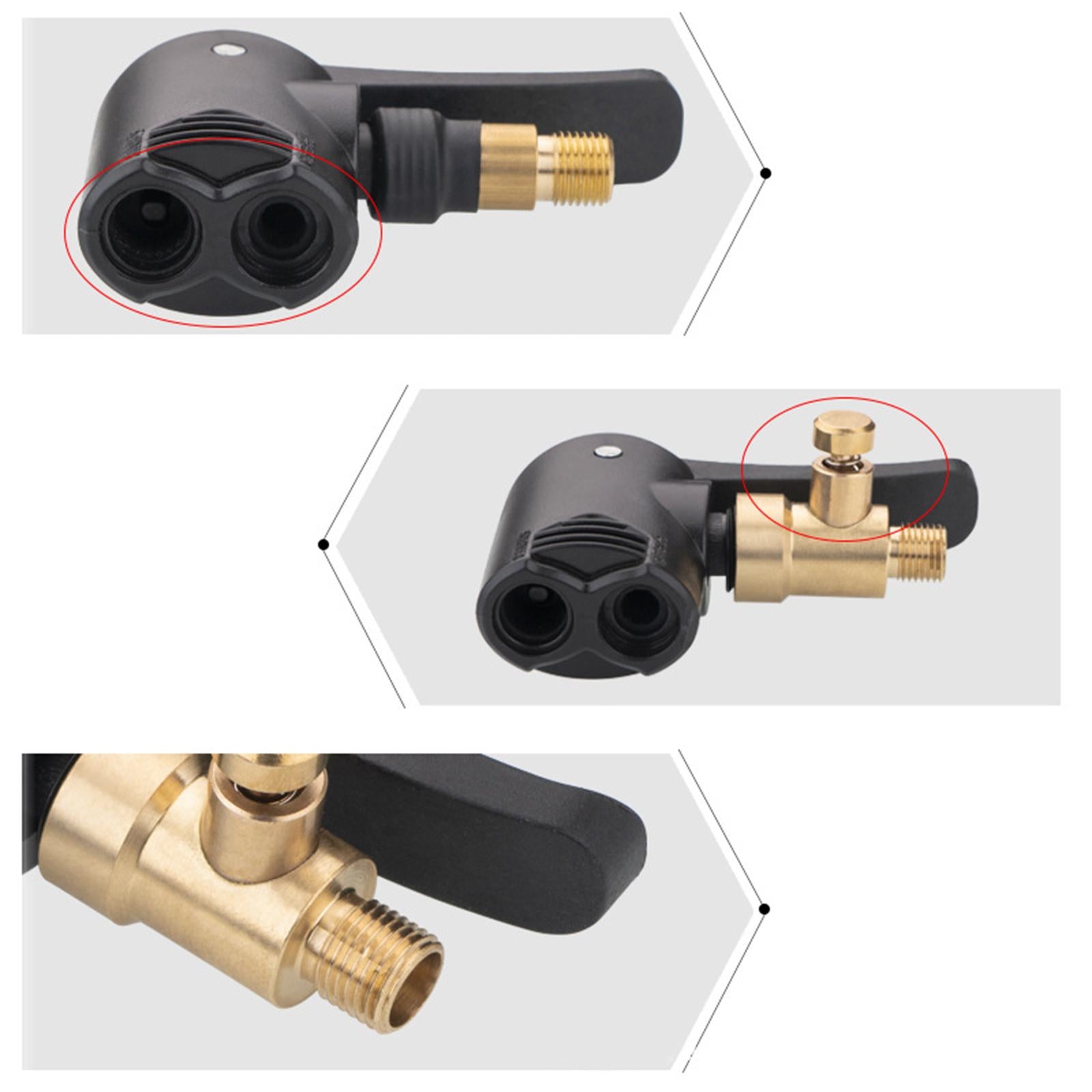 4xCar Tire Air Inflator Hose Nozzle Dual Threads Supplies Repair Parts Accs Deflated
