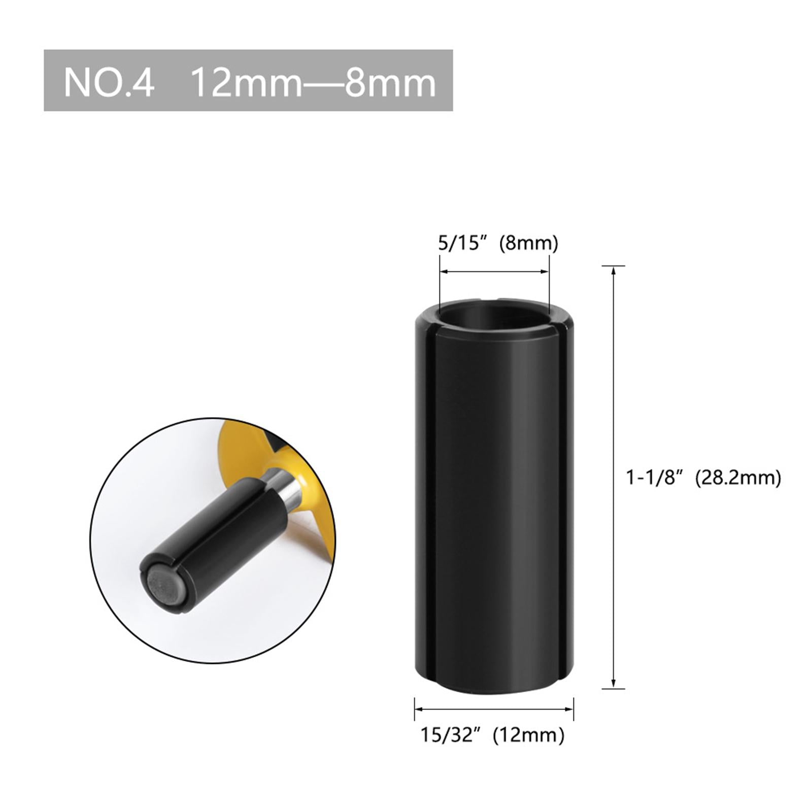 3xAlloy Milling Cutter Tool Adapters Convertr Bit Holder for DIY Wood Crafts 12 to 8
