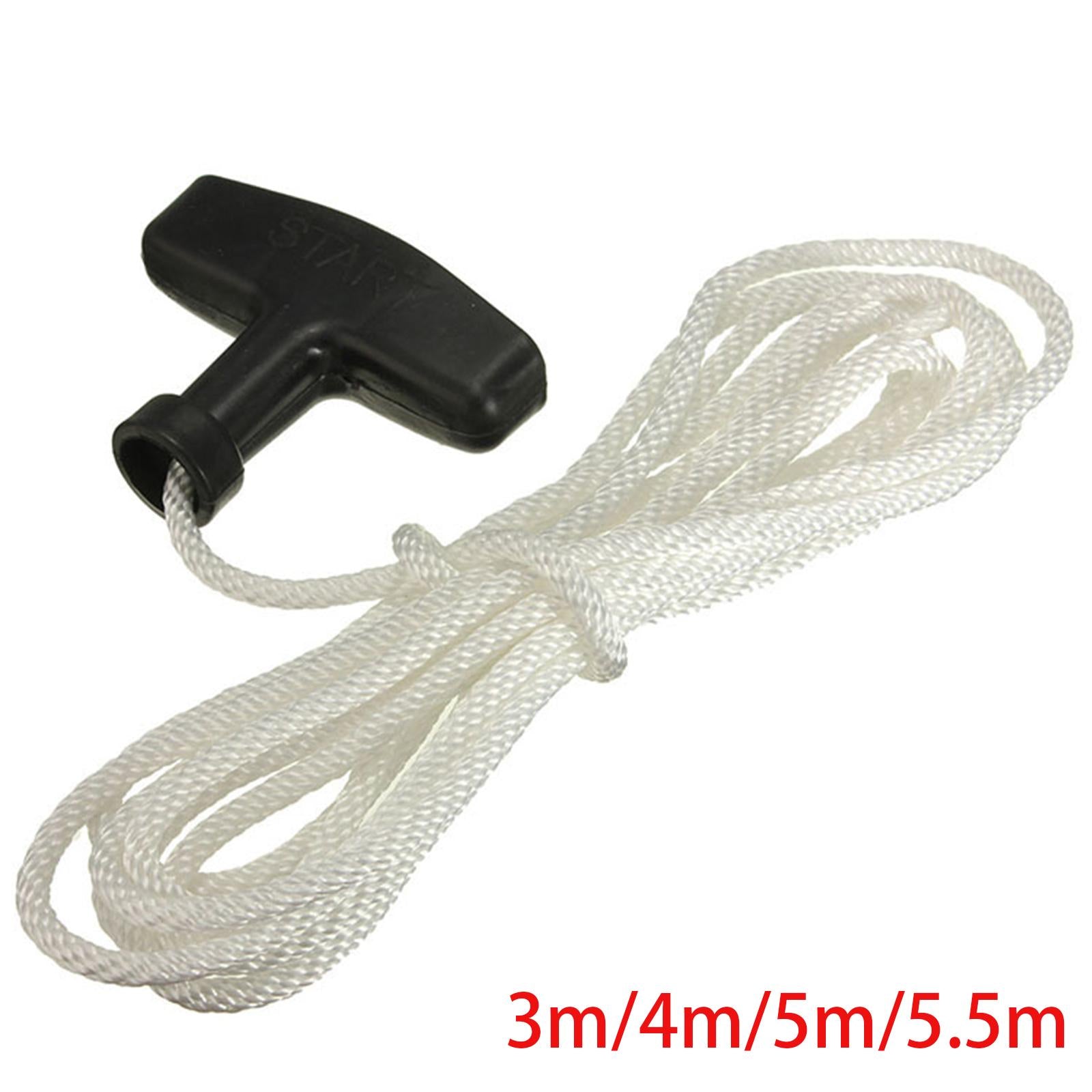 2xStarter Handle with Rope Mower Pull Cord Universal for Replacement Accessory 3m