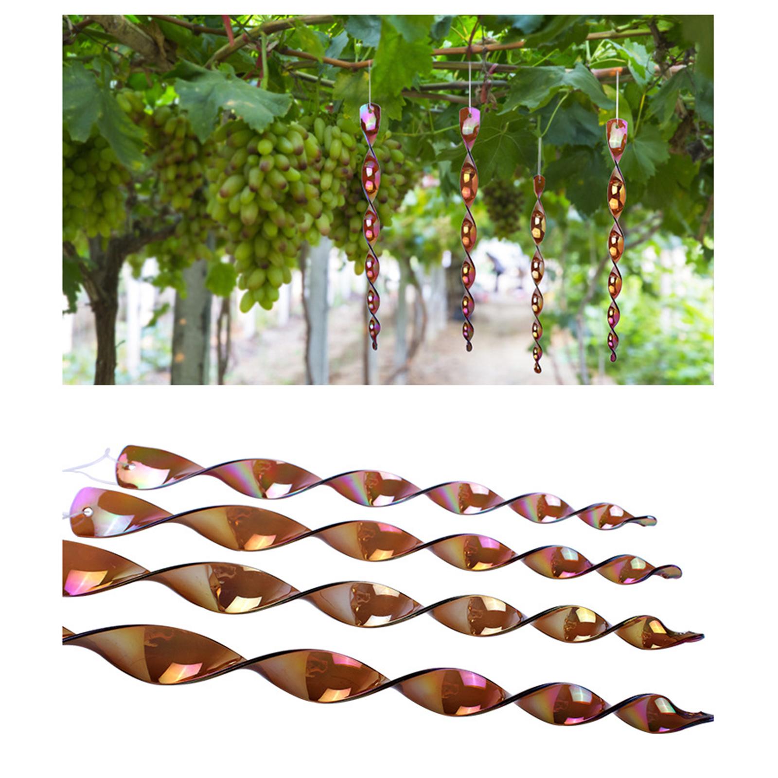 2x6Pcs 12inch Bird Repellent Reflective Spiral Scare Rods Decoration Accessory Coffee