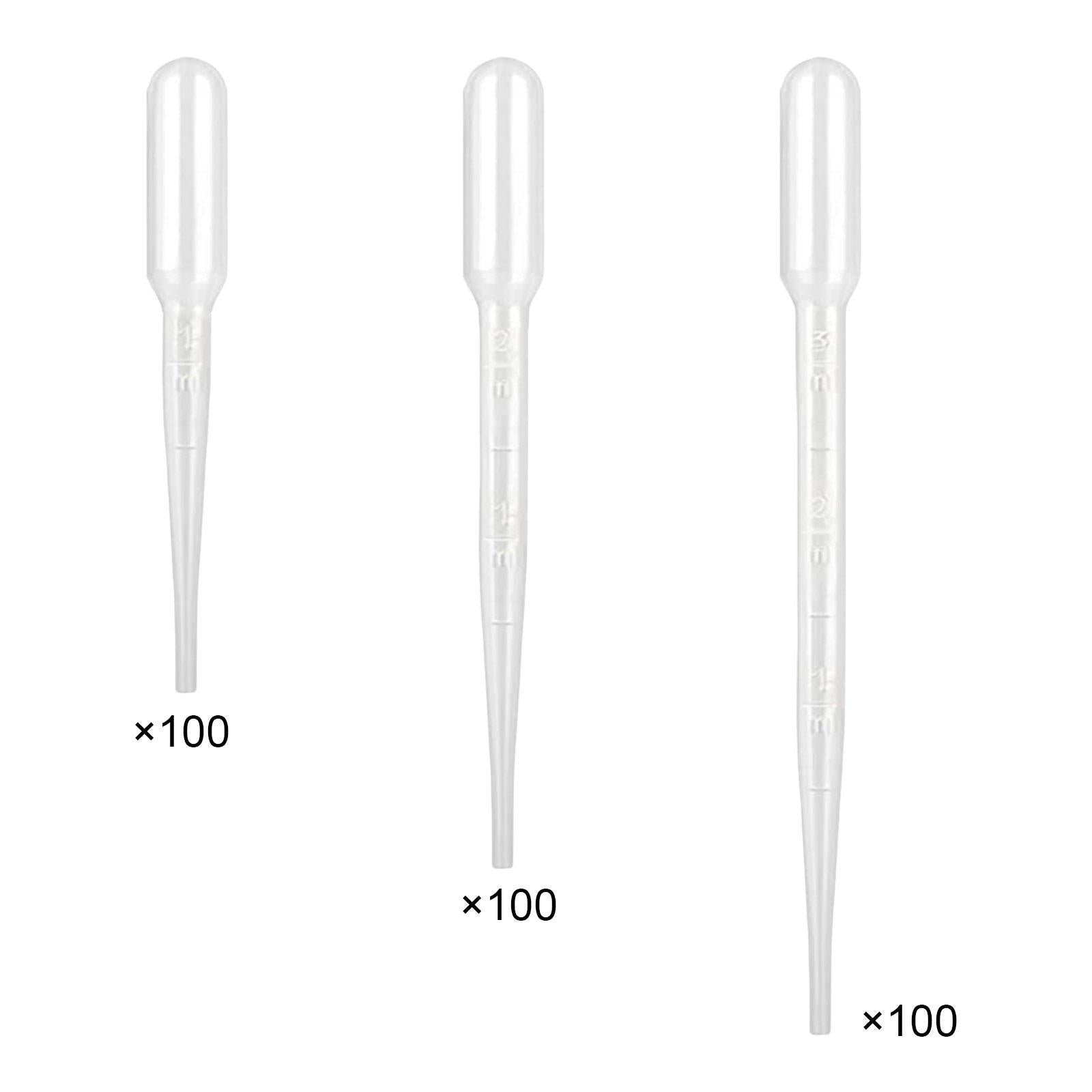 2x100 Pieces Disposable Eye Dropper Transfer Graduated Pipettes Small Home Use 1mL