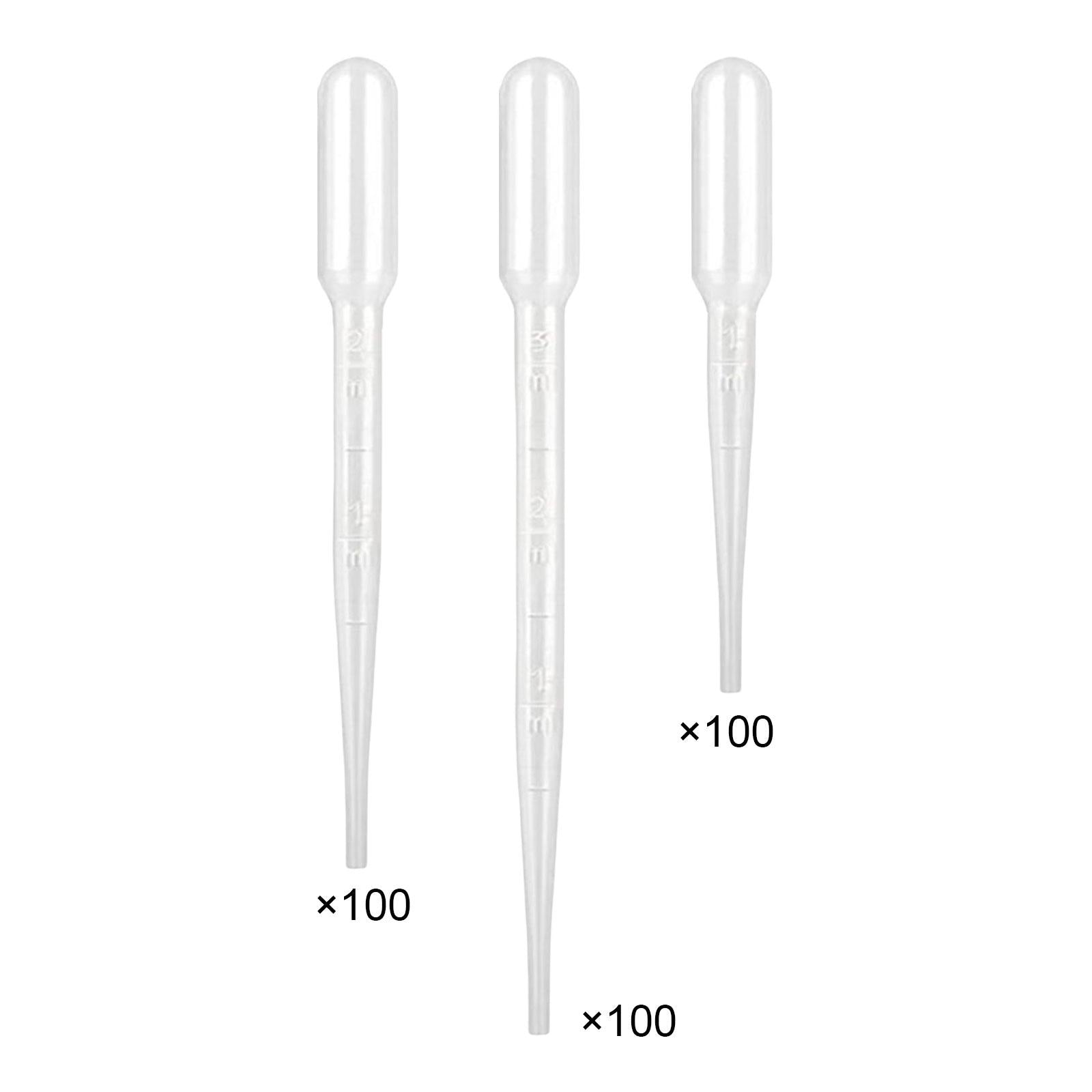 3x100 Pieces Disposable Eye Dropper Transfer Graduated Pipettes Small Home Use 1mL
