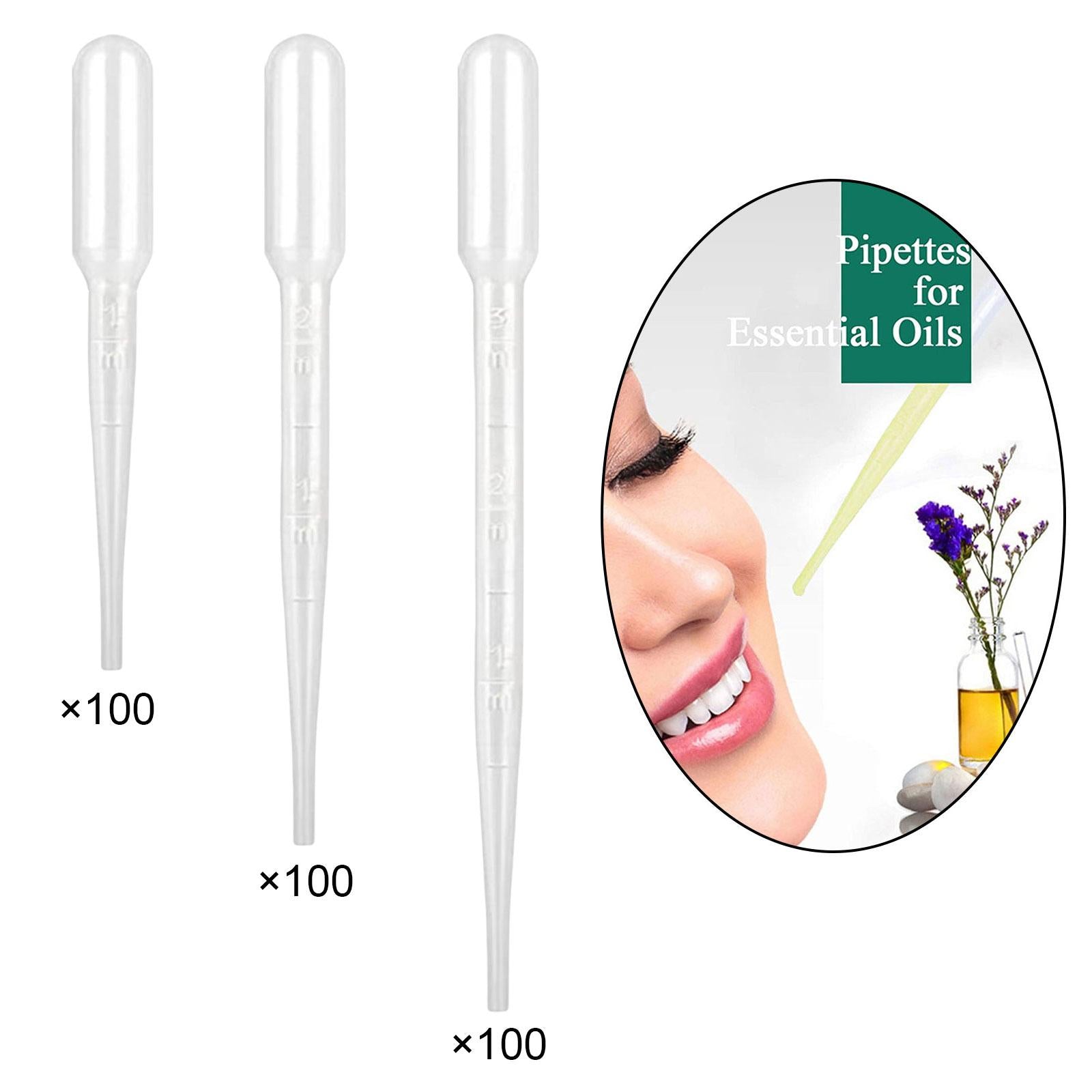 2x100 Pieces Disposable Eye Dropper Transfer Graduated Pipettes Small Home Use 1mL