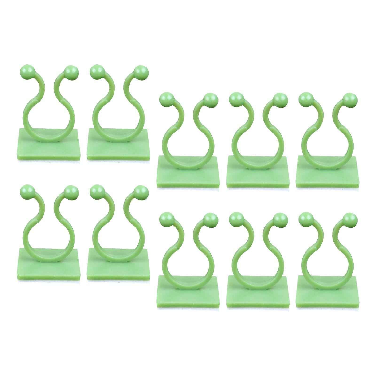 10 Pieces Plant Climbing Wall Fixture Clips Self Adhesive for Decorations Green M