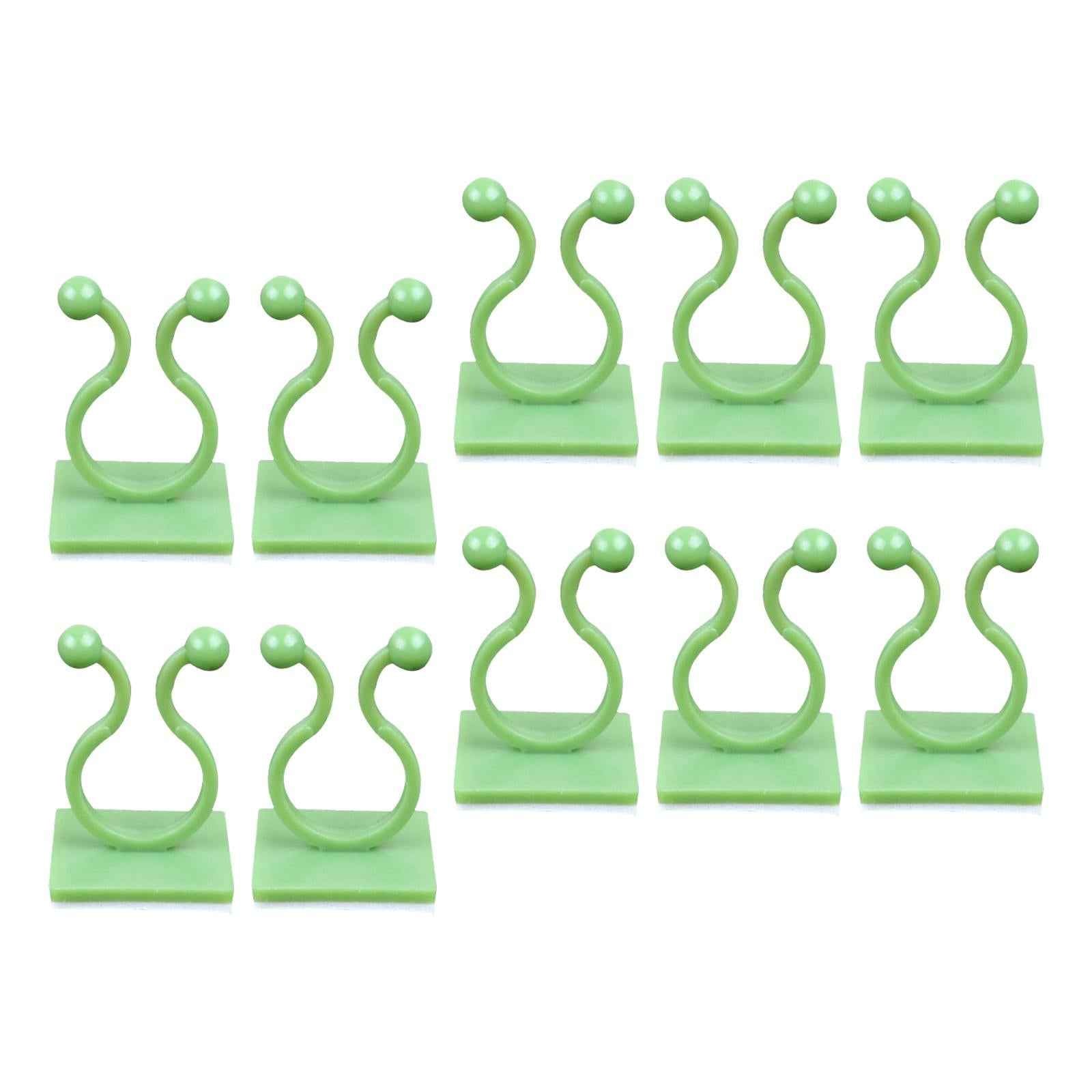 10 Pieces Plant Climbing Wall Fixture Clips Self Adhesive for Decorations Green M