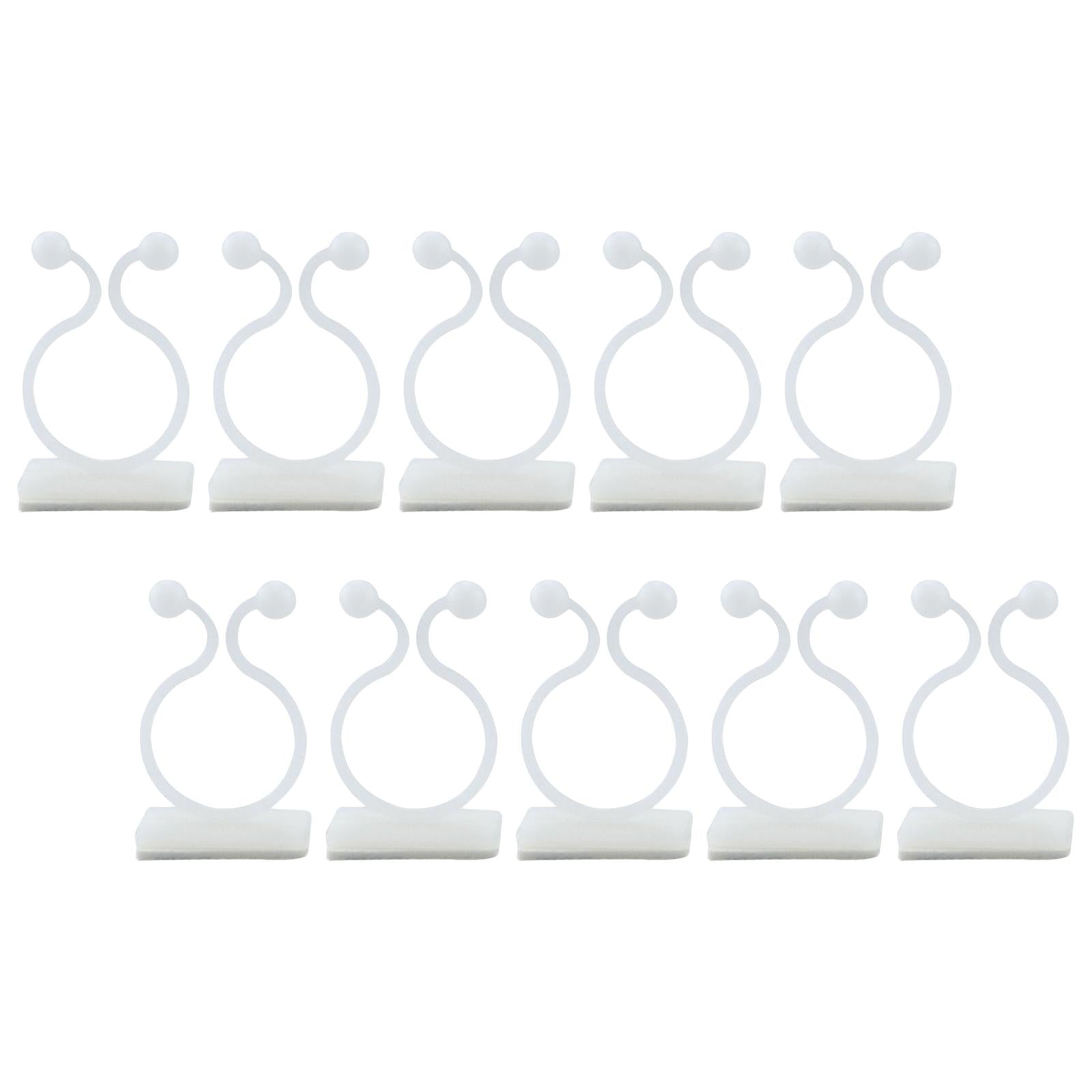 3x10 Pieces Plant Climbing Wall Fixture Clips Self Adhesive for Decorations White L