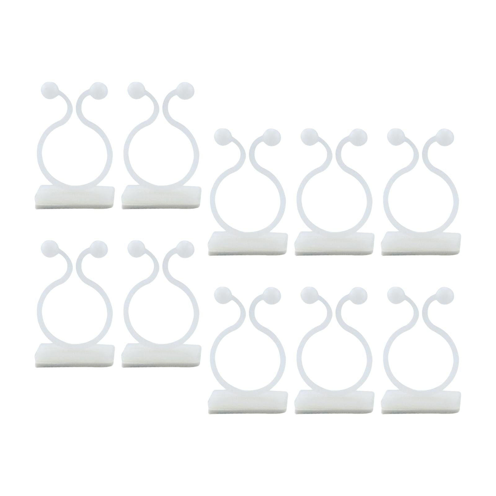4x10 Pieces Plant Climbing Wall Fixture Clips Self Adhesive for Decorations White L