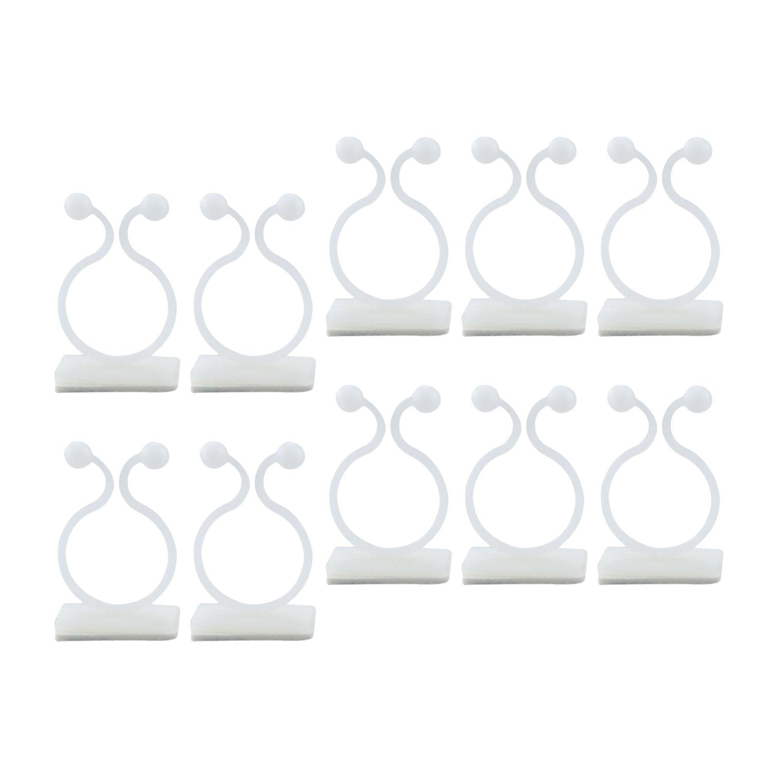2x10 Pieces Plant Climbing Wall Fixture Clips Self Adhesive for Decorations White M