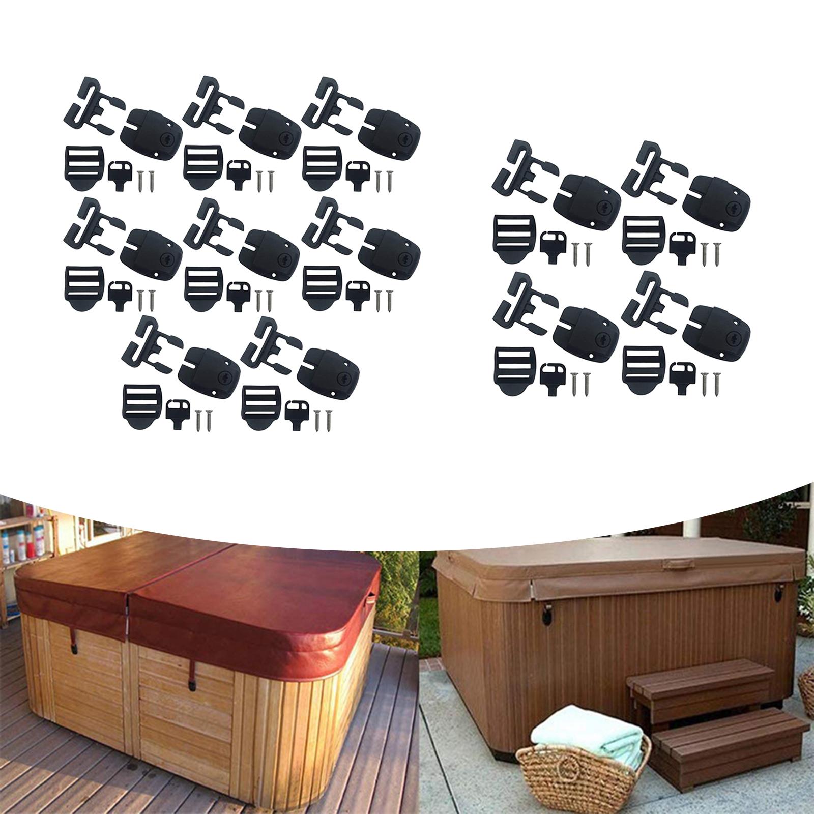 4xSPA Tub Cover Clips Tub Keys Latch Locks Portable SPA Cover Clips Replacement 4pcs