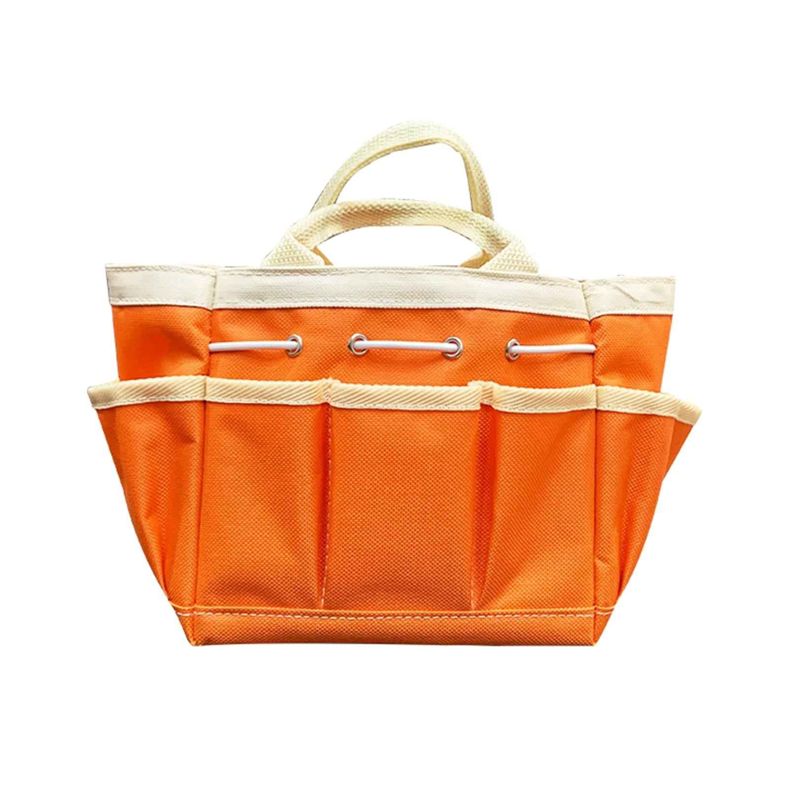 Garden Tool Bag Heavy Duty Wear Resistant Oxford Bag for Outdoor Garden Yard Orange