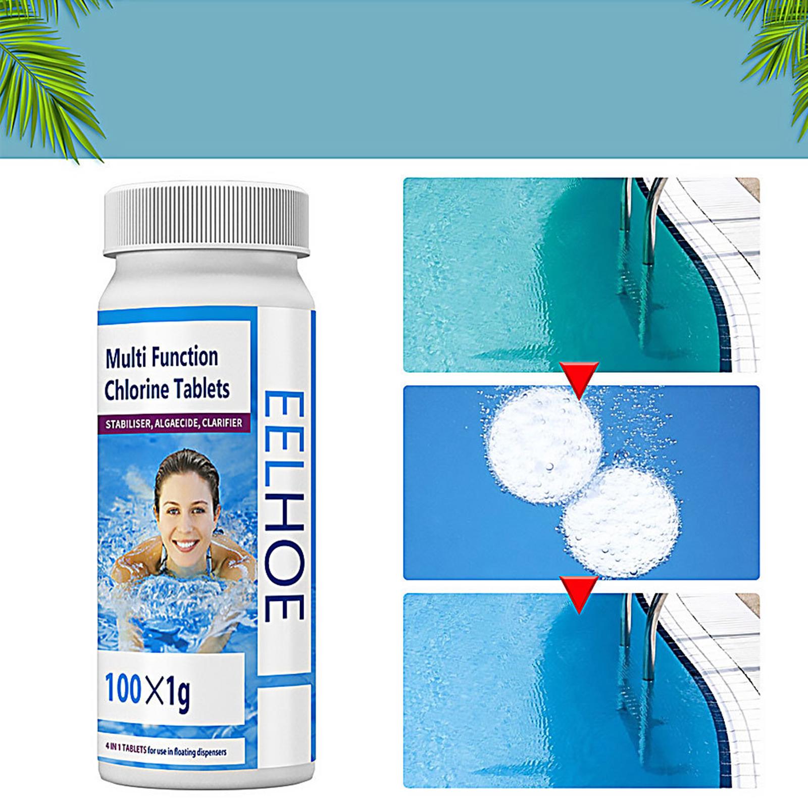 2xChlorine Tabs Multifunction Instant Disinfection for SPA Fish Pond Fountains
