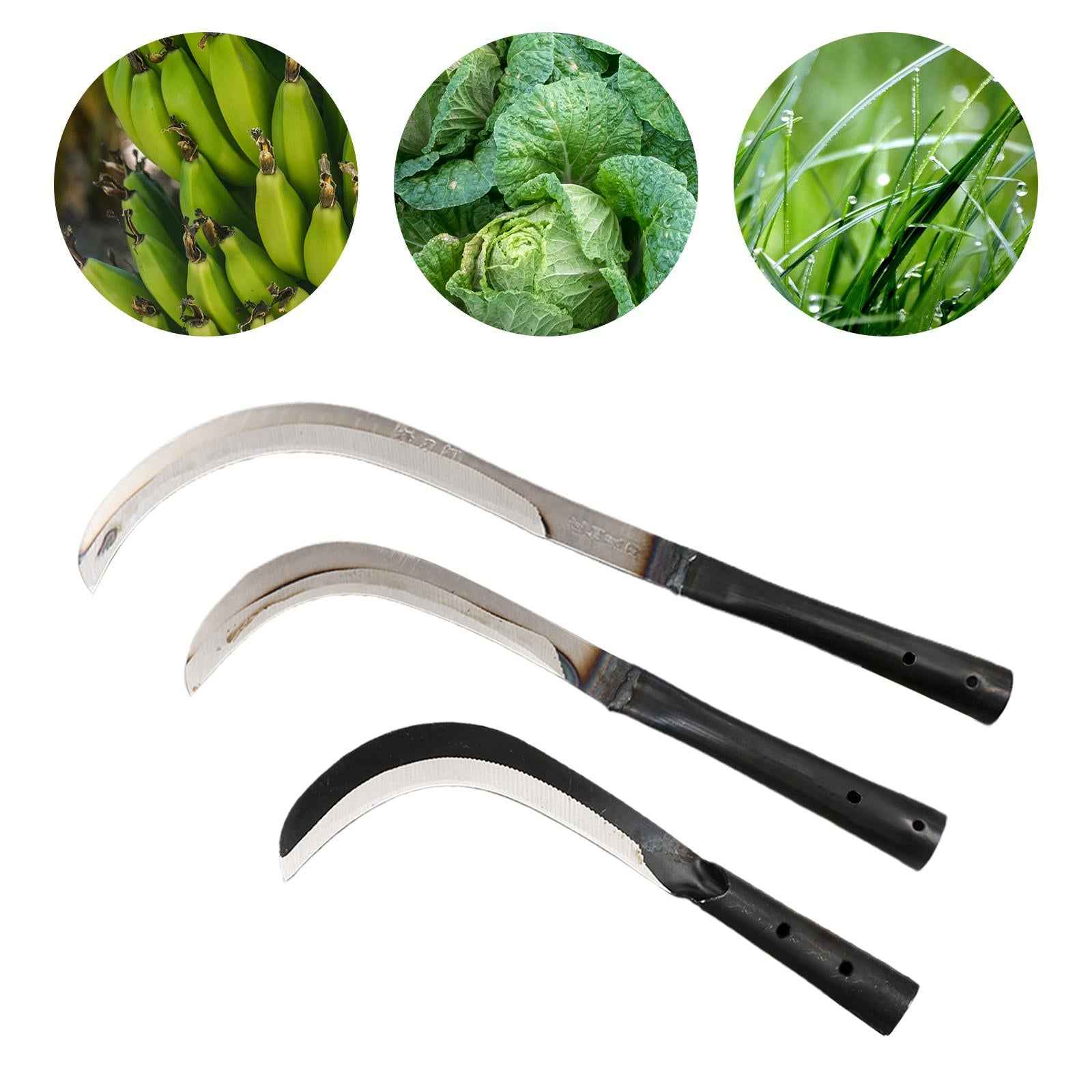 Steel Grass Sickle Garden Weeding Grass Sickle for Branches Undergrowth Home Style A