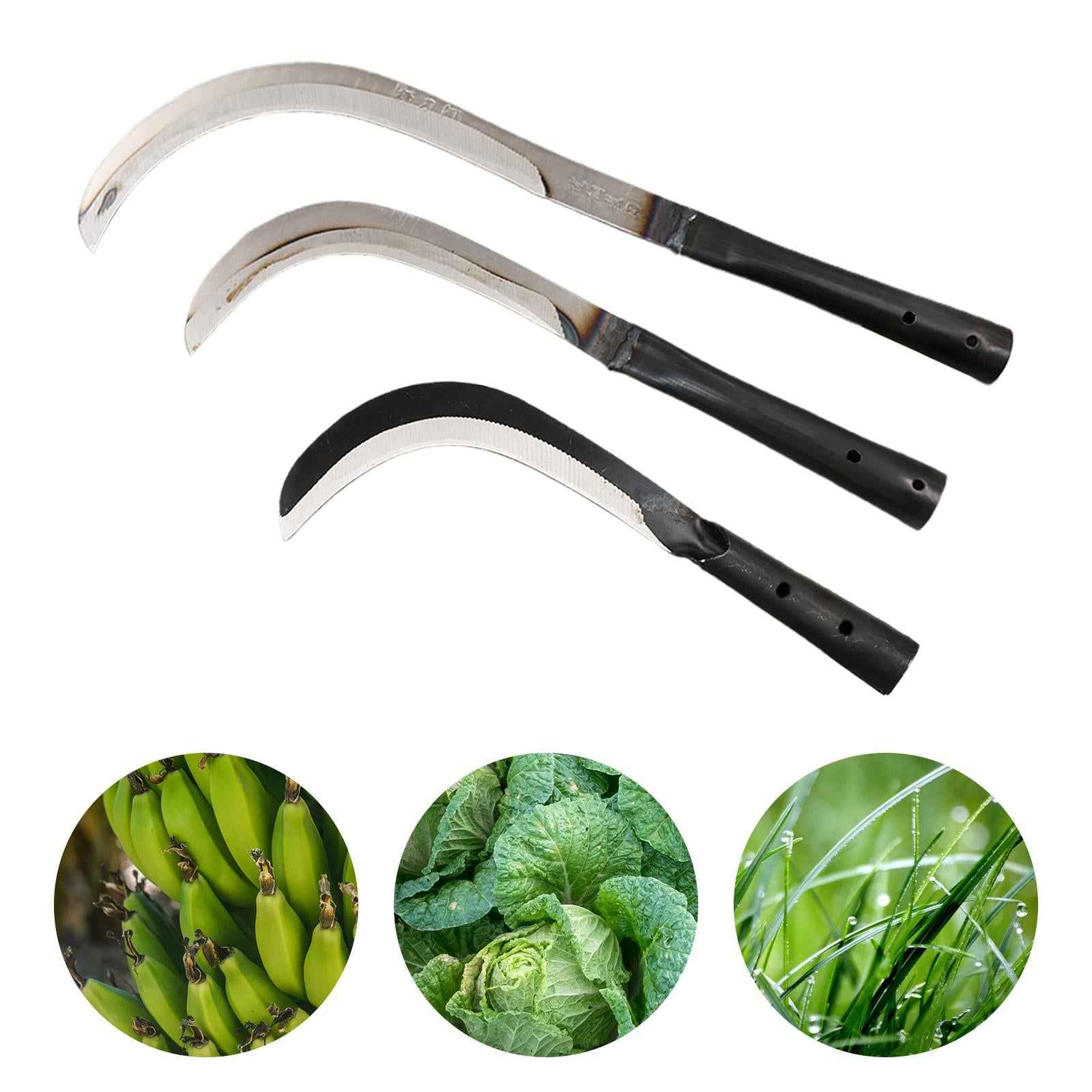 Steel Grass Sickle Garden Weeding Grass Sickle for Branches Undergrowth Home Style A
