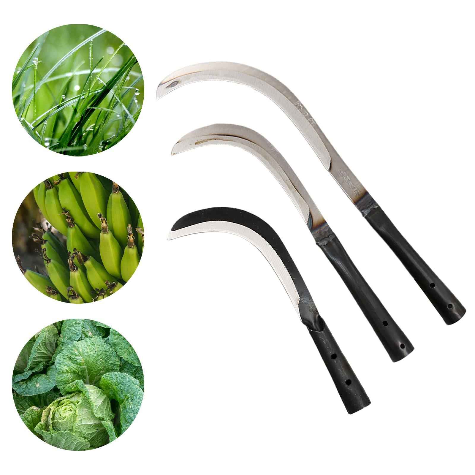 Steel Grass Sickle Garden Weeding Grass Sickle for Branches Undergrowth Home Style A