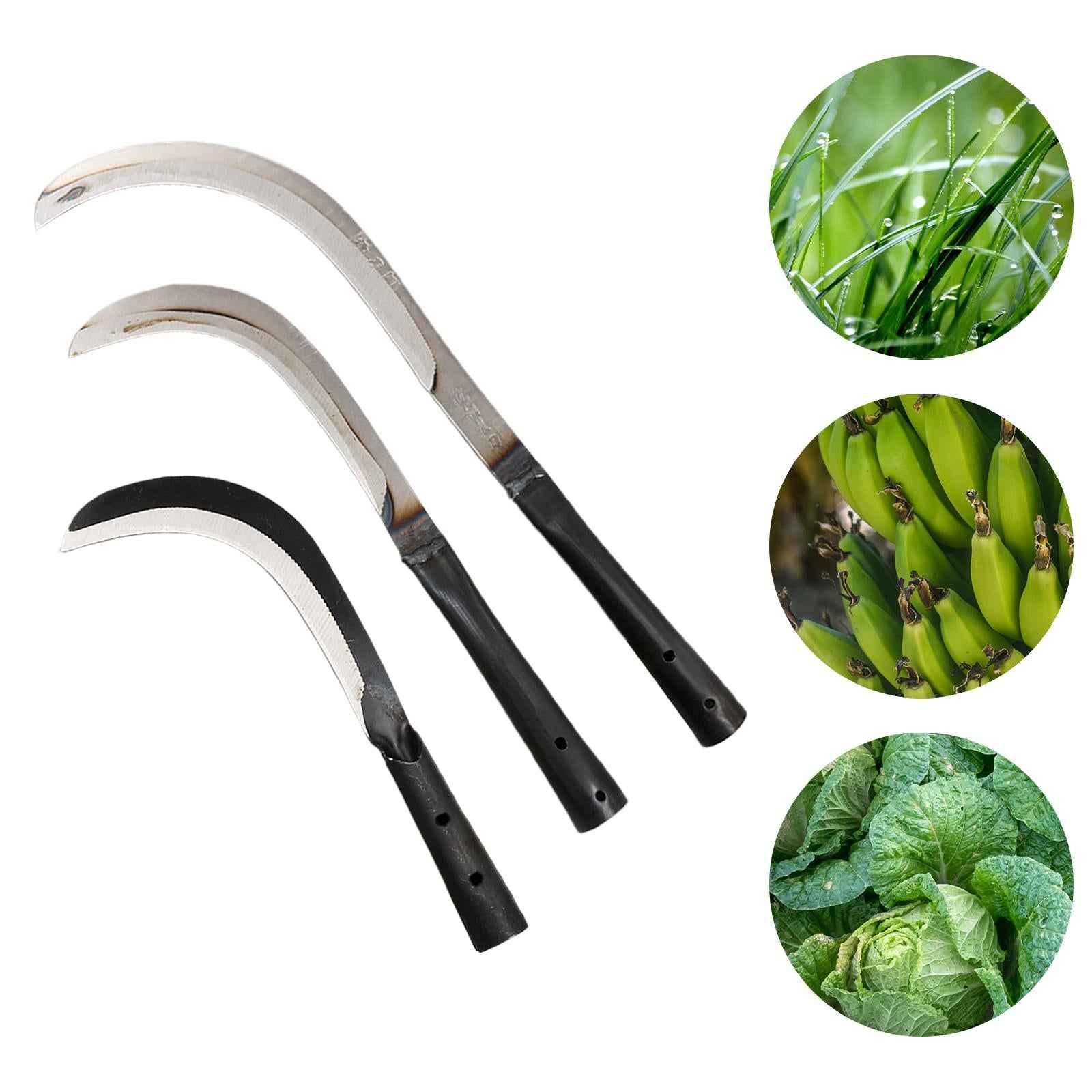 Steel Grass Sickle Garden Weeding Grass Sickle for Branches Undergrowth Home Style A