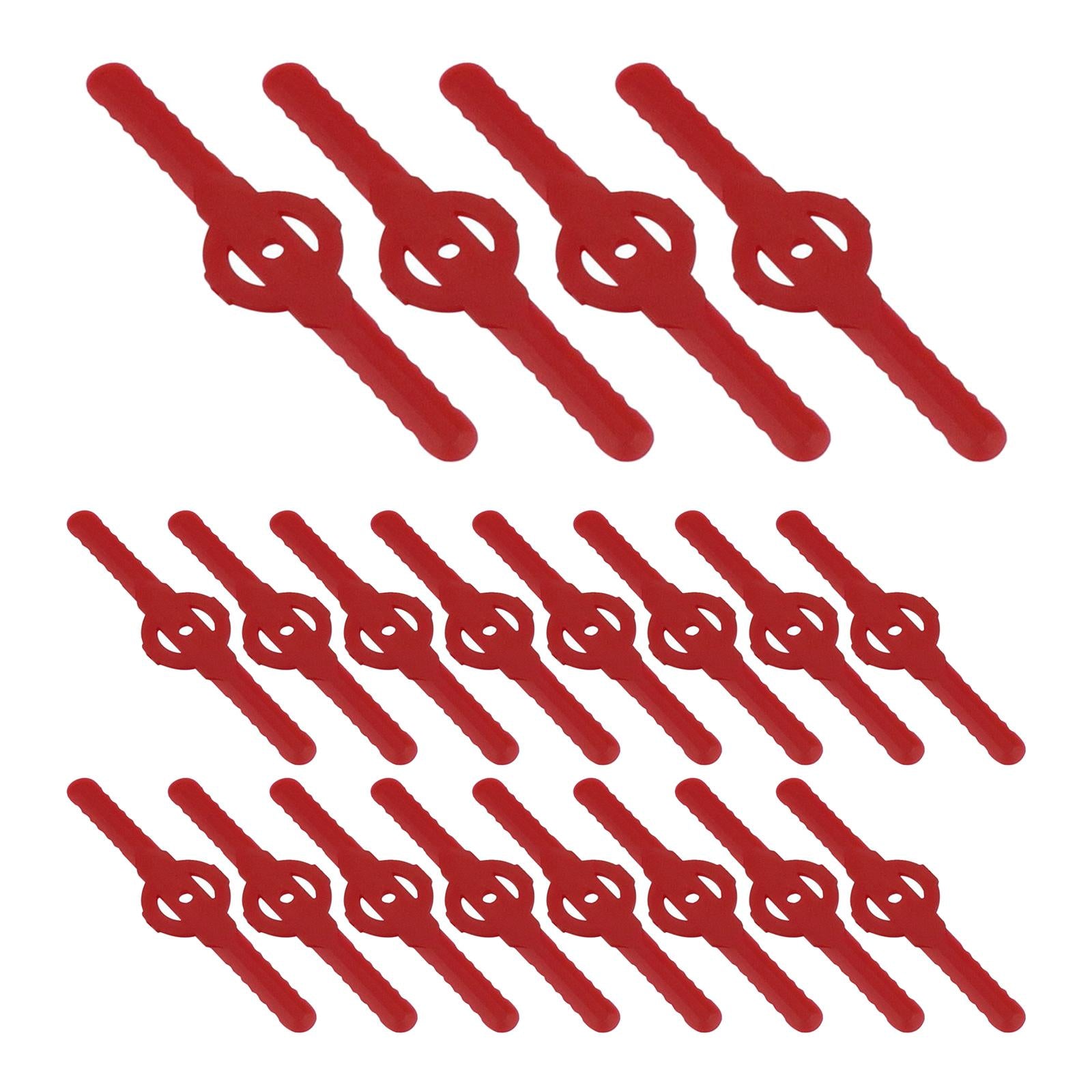2x20 Pieces Blades Set Trimmer Blades Head for Cordless Grass Trimmer Strimmer red