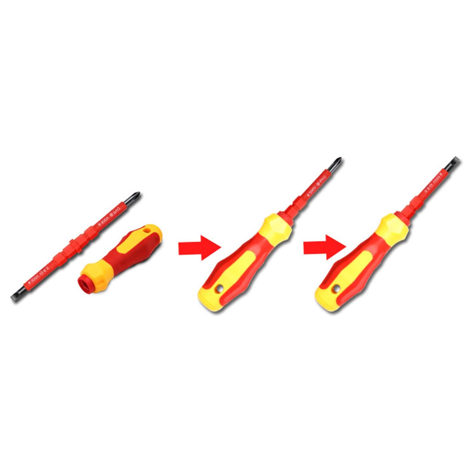 3xInsulated Screwdriver Set Slotted and Square Tips for RC Car Computer Repair