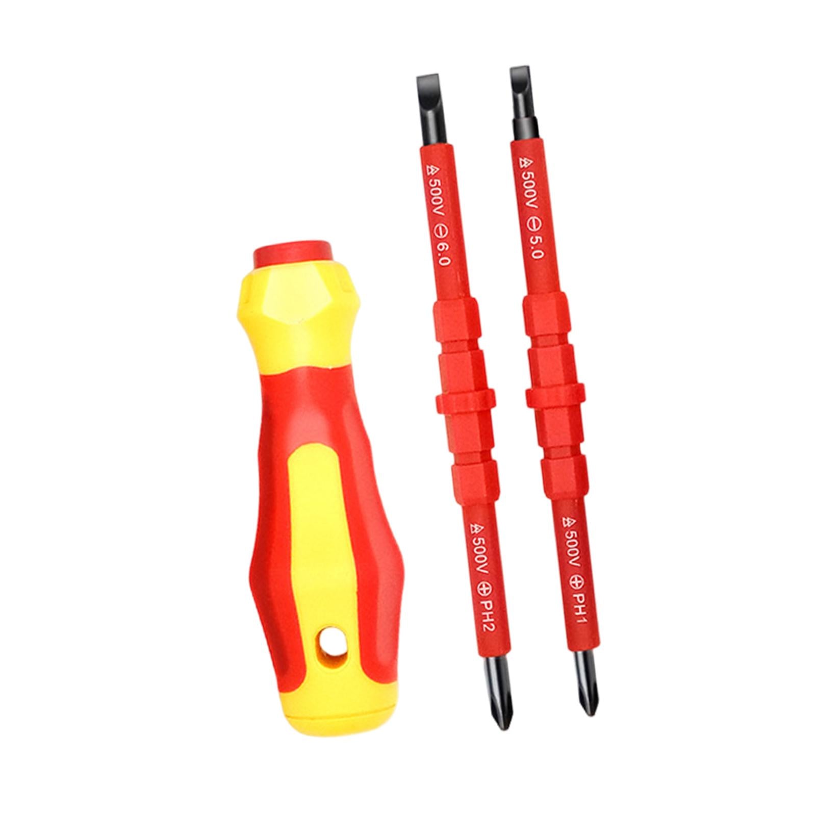4xInsulated Screwdriver Set Slotted and Square Tips for RC Car Computer Repair