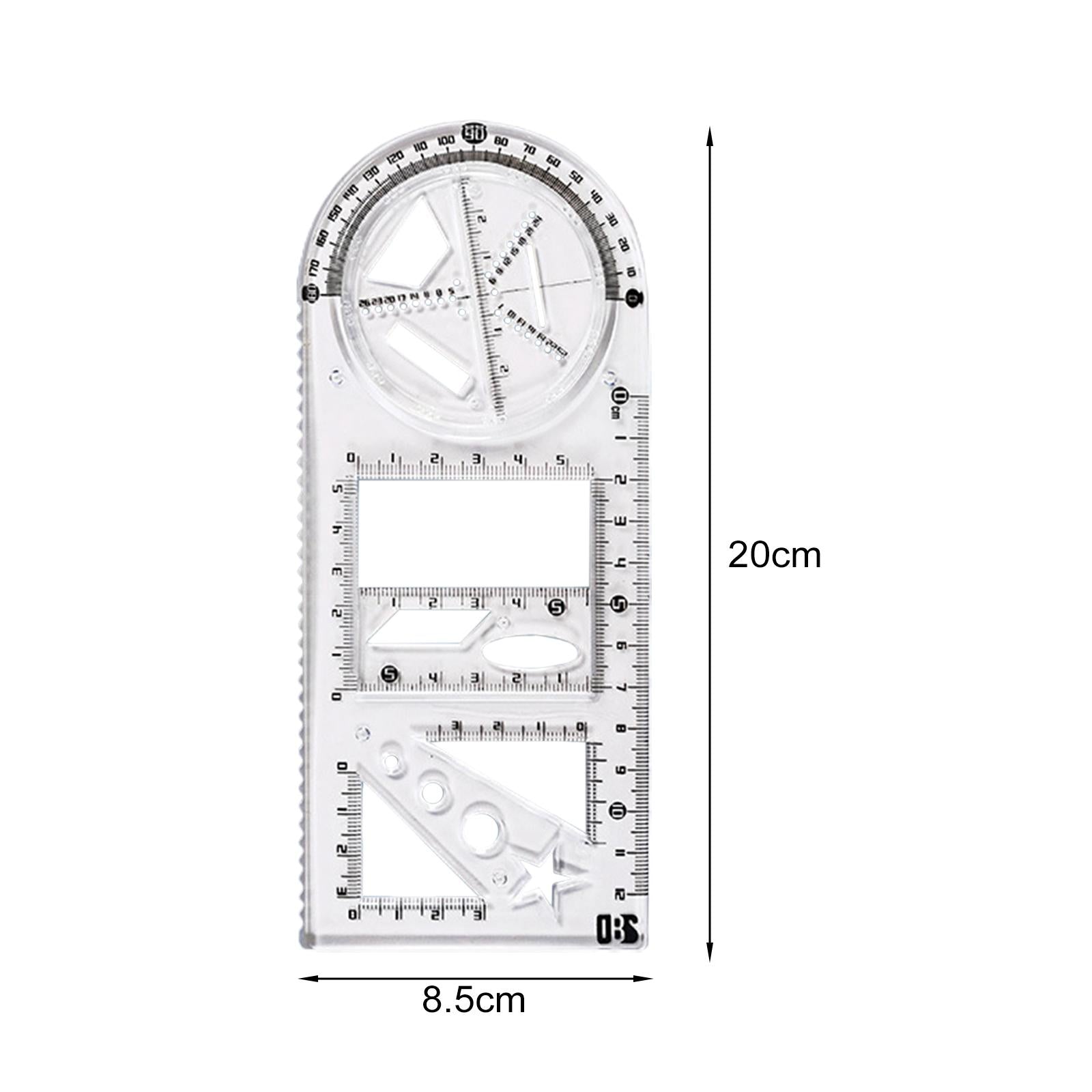 2xGeometric Ruler Craft Drawing Rulers for Designing Sketching Office Supplies Style A