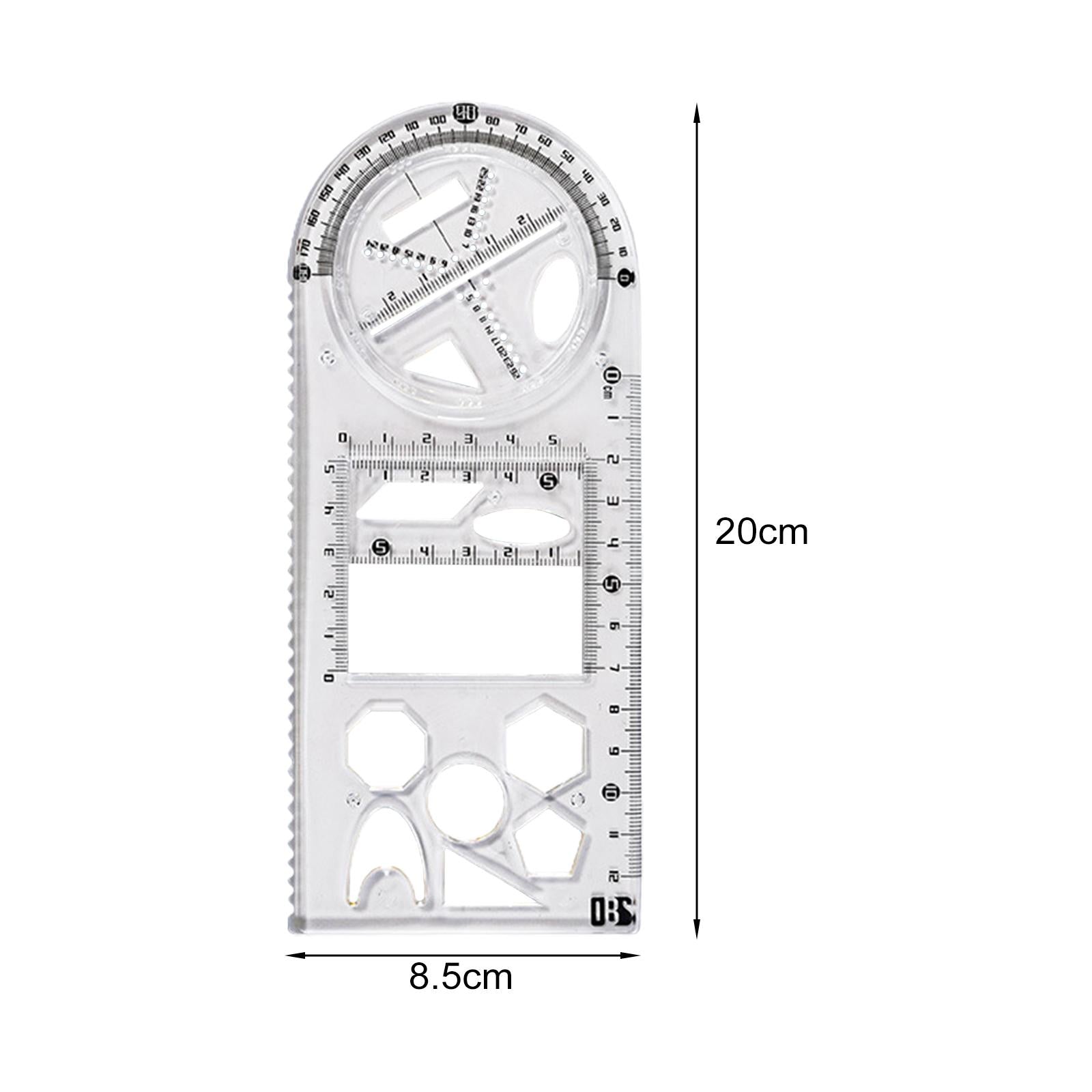 3xGeometric Ruler Craft Drawing Rulers for Designing Sketching Office Supplies Style B