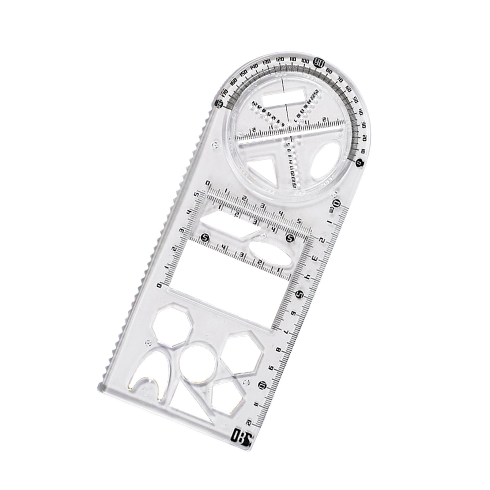 3xGeometric Ruler Craft Drawing Rulers for Designing Sketching Office Supplies Style B