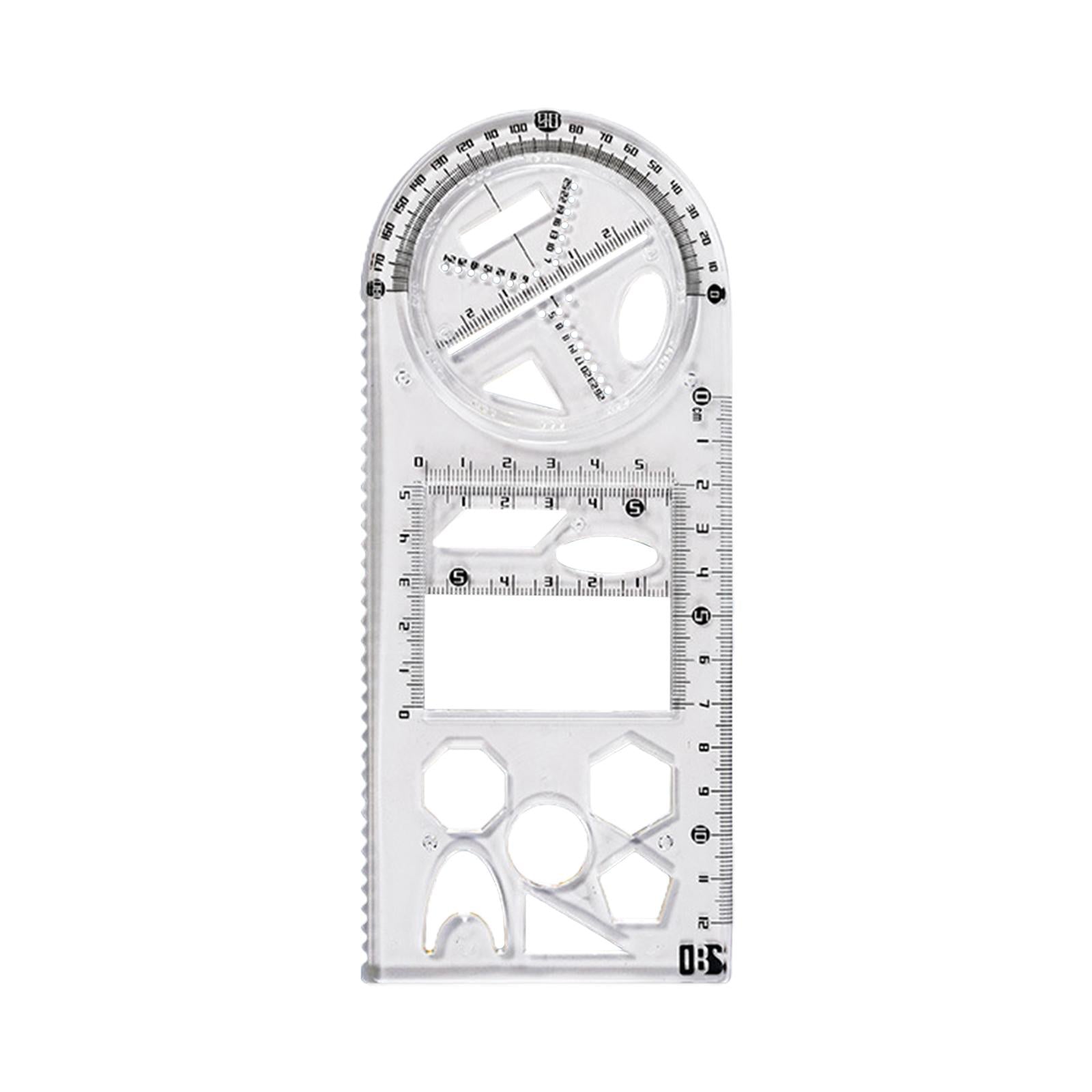 4xGeometric Ruler Craft Drawing Rulers for Designing Sketching Office Supplies Style B