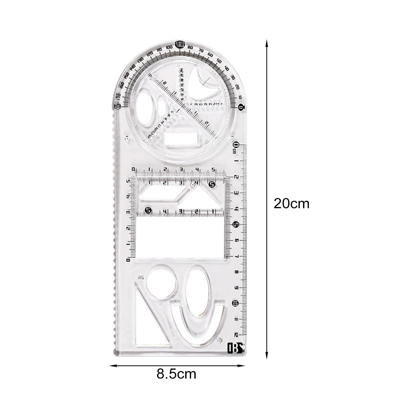 3xGeometric Ruler Craft Drawing Rulers for Designing Sketching Office Supplies Style C