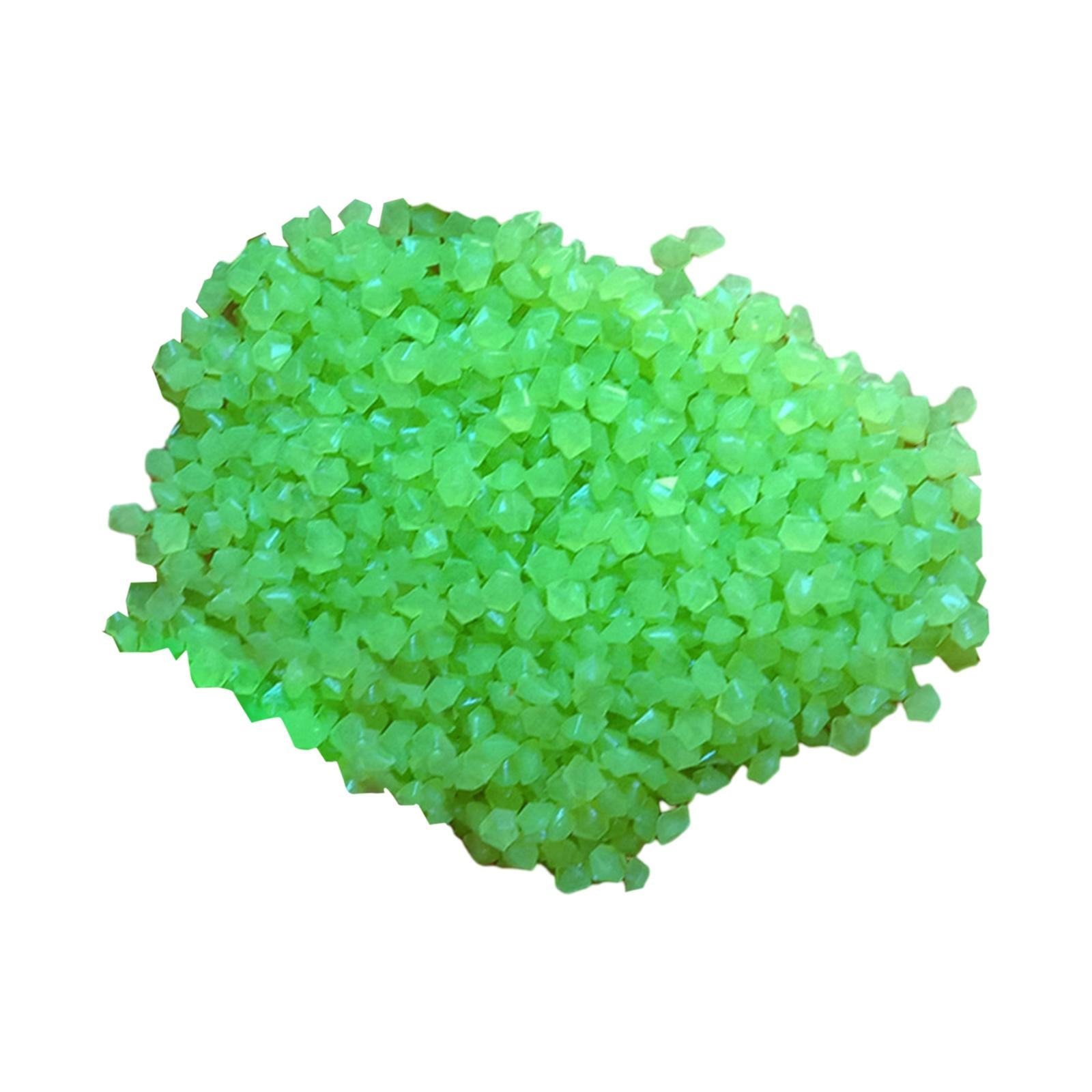 6x3-5mm Resin Glow in A Dark Pebbles Rocks Sand Accessory for Potted Plant Decor Green 50g
