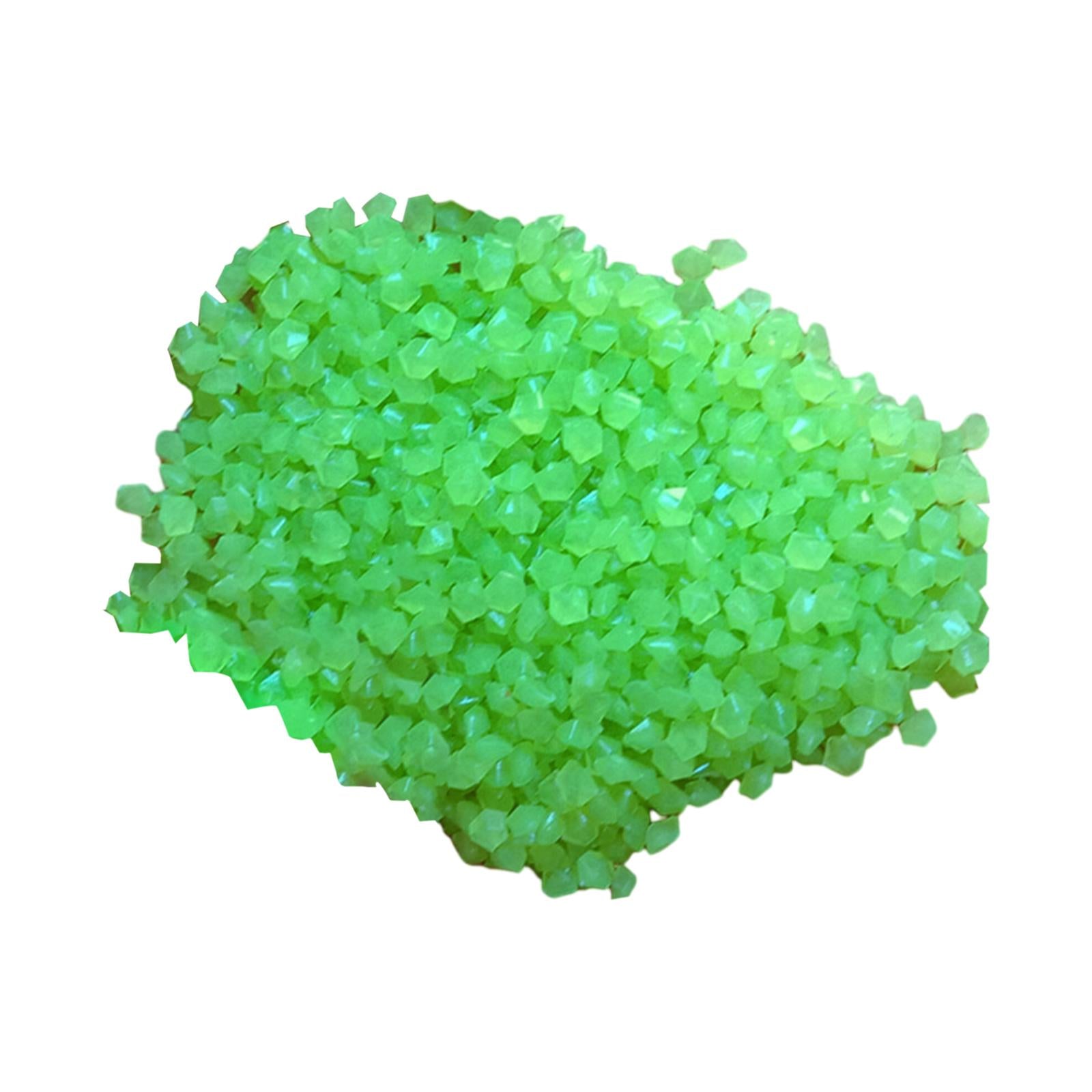 6x3-5mm Resin Glow in A Dark Pebbles Rocks Sand Accessory for Potted Plant Decor Green 50g