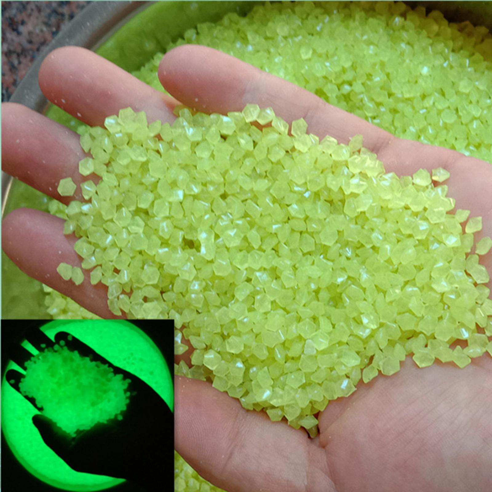 2x3-5mm Resin Glow in A Dark Pebbles Rocks Sand Accessory for Potted Plant Decor Yellow 50g