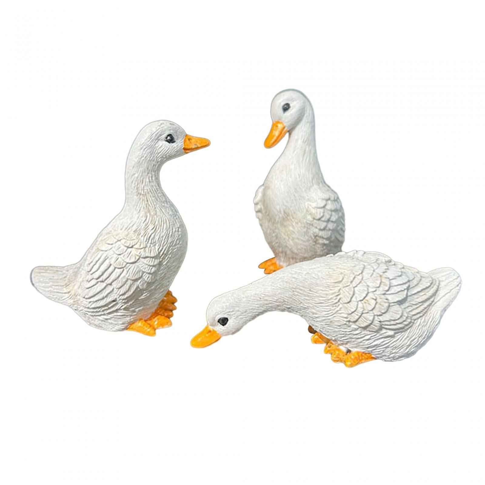3x Garden Statues Miniature Resin Animal Figurines for Room Fountain Balcony