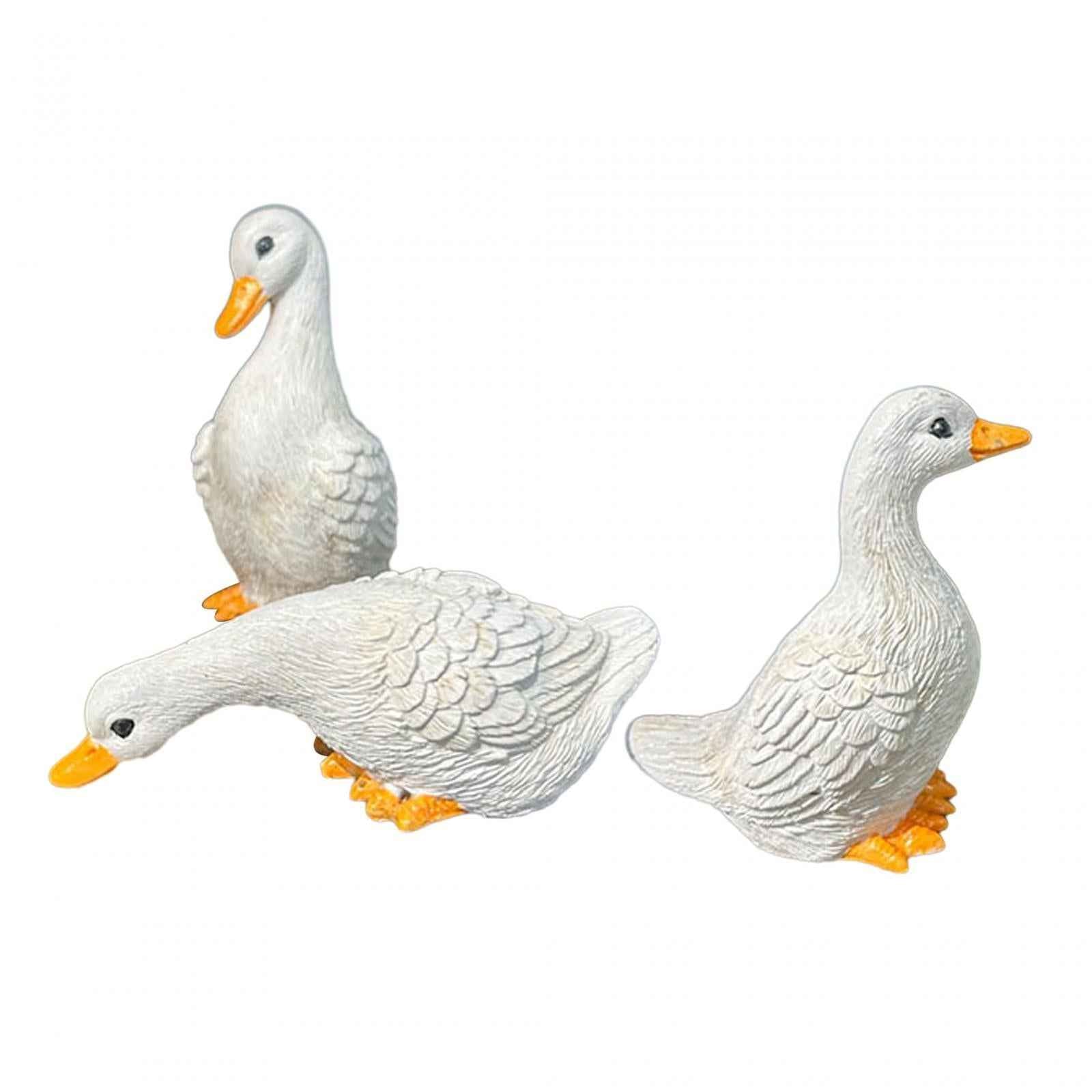 3x Garden Statues Miniature Resin Animal Figurines for Room Fountain Balcony